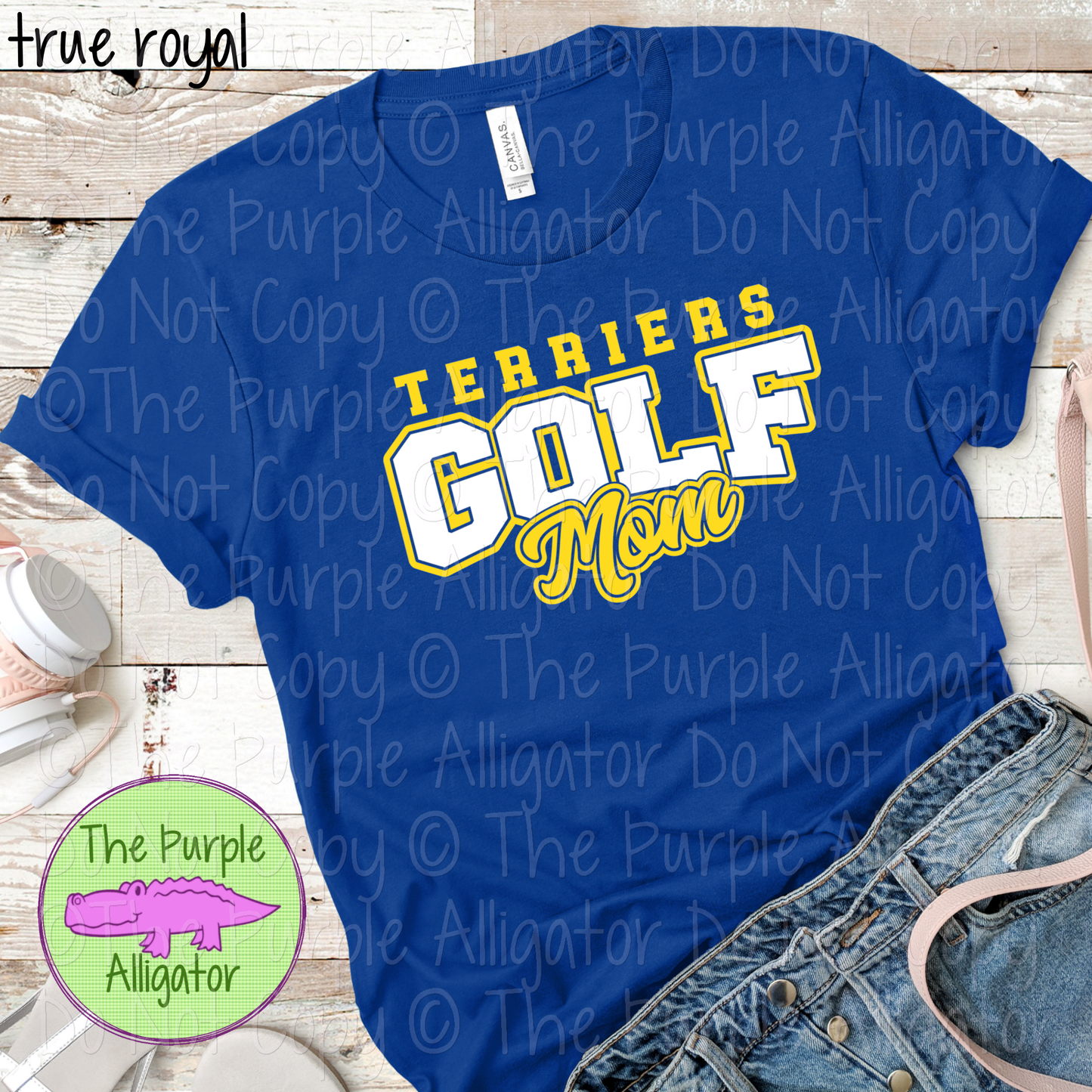 Terriers Golf Mom SC11 Mascot School Spirit Wear Team Gear - CHOOSE YOUR DESIGN COLORS - 0525 (d2f TPA)
