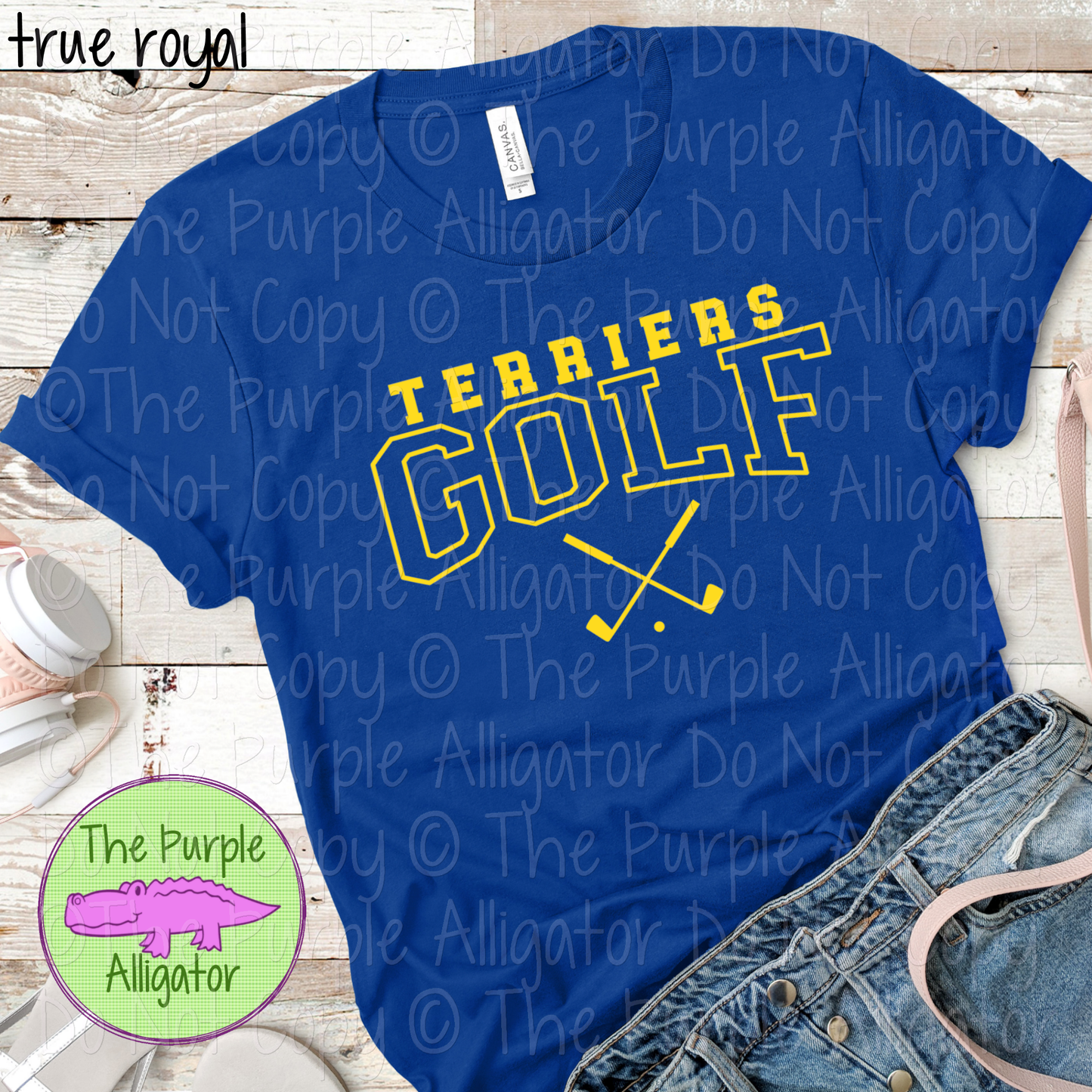 Terriers Golf SC1 Mascot School Spirit - CHOOSE YOUR DESIGN COLOR - 0625 (d2f TPA)