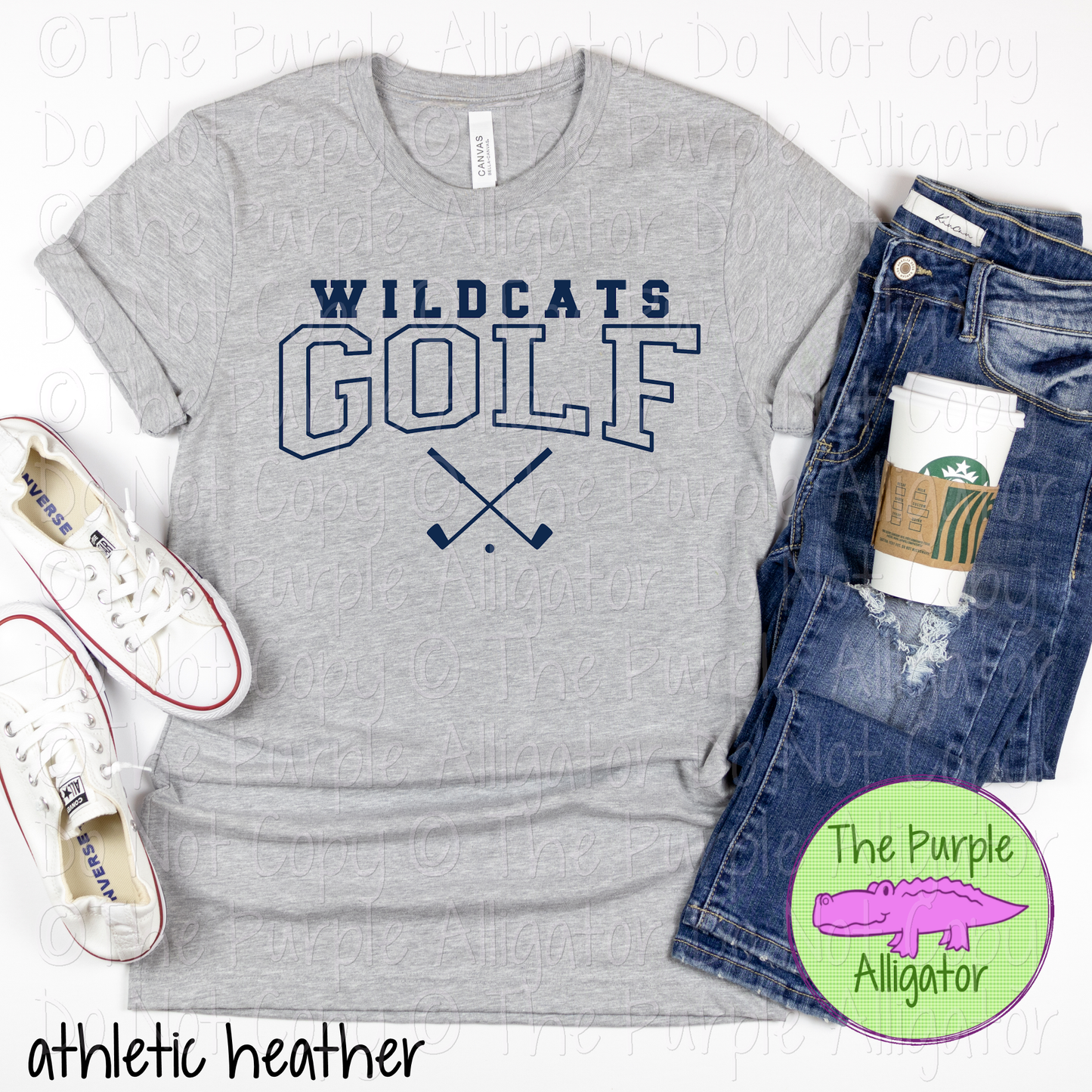 Wildcats Golf SC1 Mascot School Spirit - CHOOSE YOUR DESIGN COLOR - 0625 (d2f TPA)