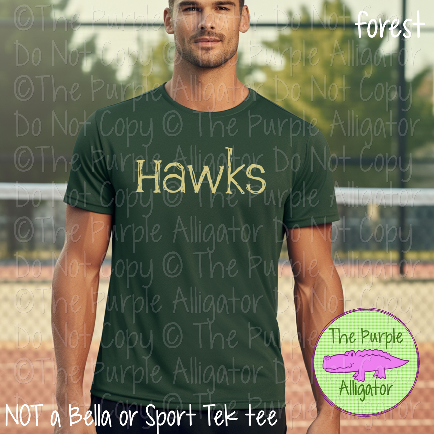 Hawks Distorted | Bold Brush Stroke Spirit Wear Design – Rough Distorted Mascot Style | CHOOSE YOUR TEXT COLOR - 0825 (d2f TPA)