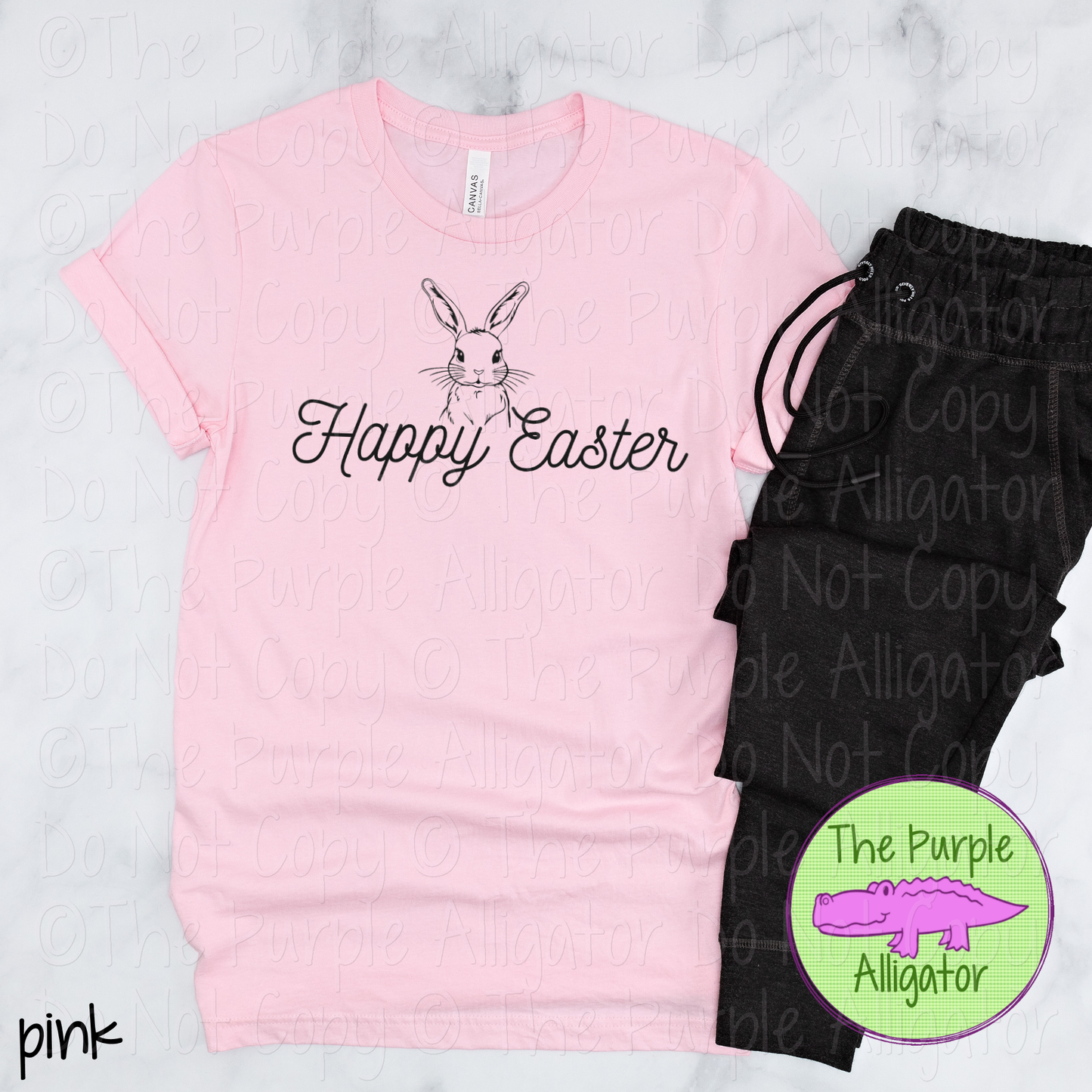 Happy Easter Bunny 8 Minimal Script Easter Design 0324 TAS