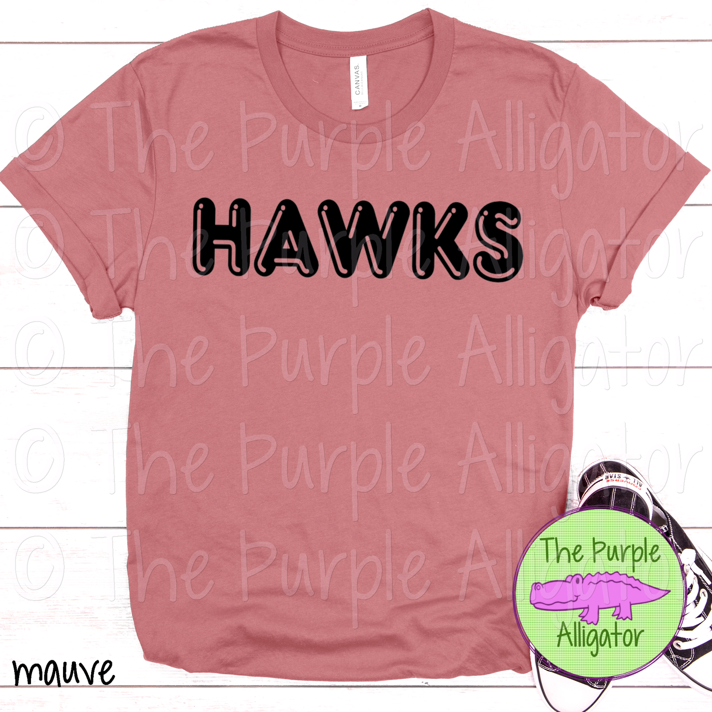 Hawks Bubble Frft Mascot School Spirit - CHOOSE YOUR TEXT COLOR (d2f TPA)