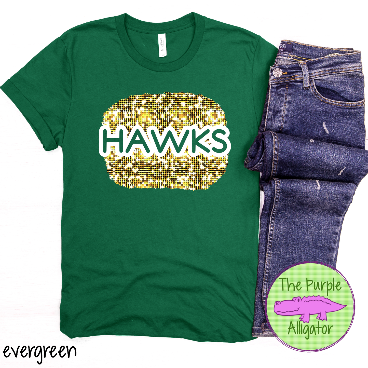 Hawks Glitter Bubble Mascot School Spirit (d2f TPA)
