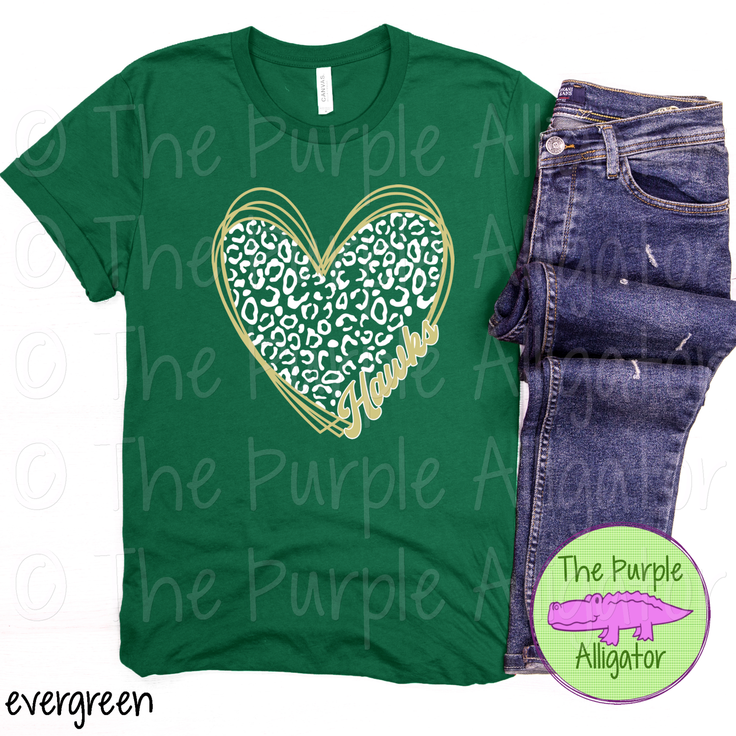 Hawks Leopard Heart Mascot School Spirit (d2f TPA)