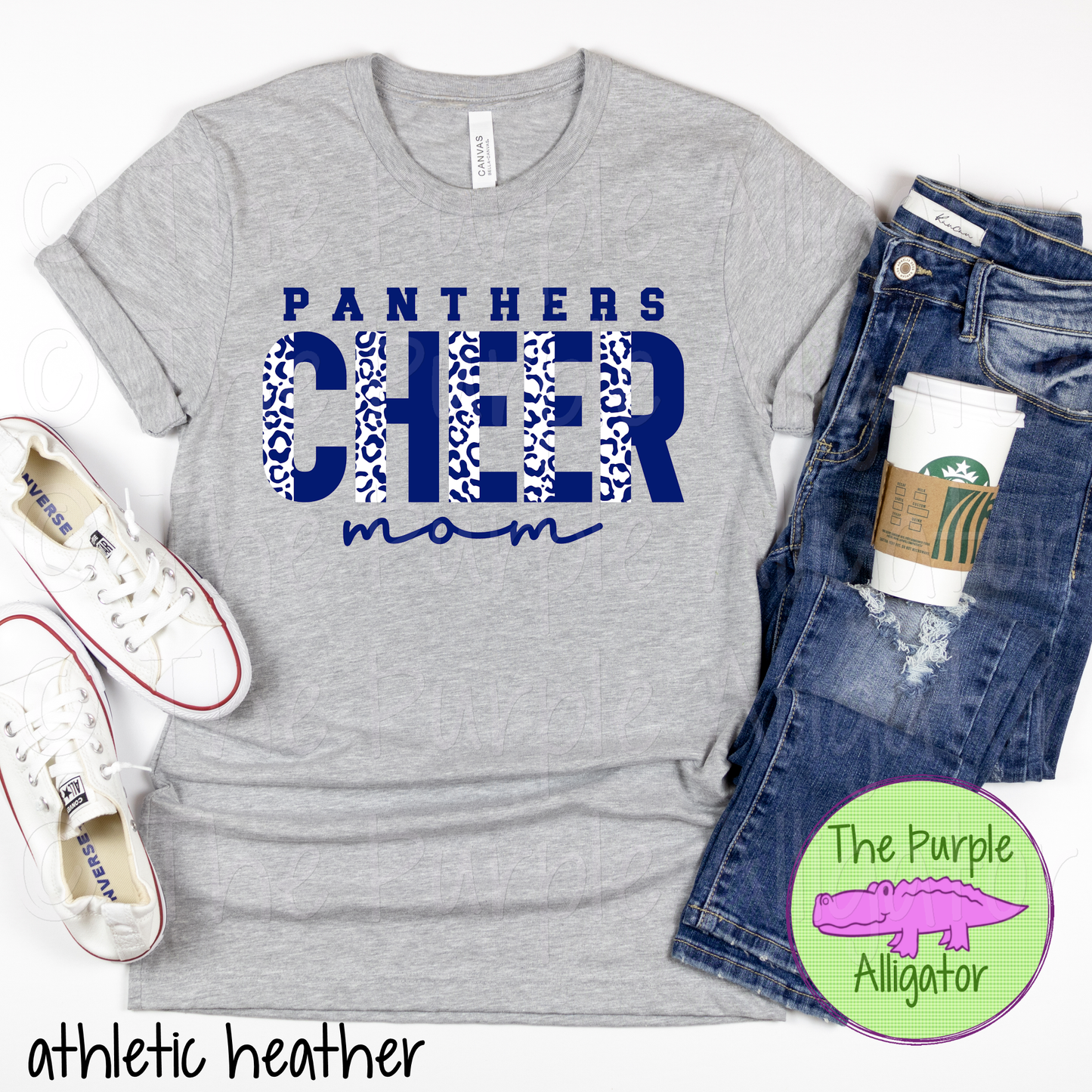 Panthers Cheer Mom SC51 Mascot School Spirit - CHOOSE YOUR DESIGN COLORS (d2f TPA)