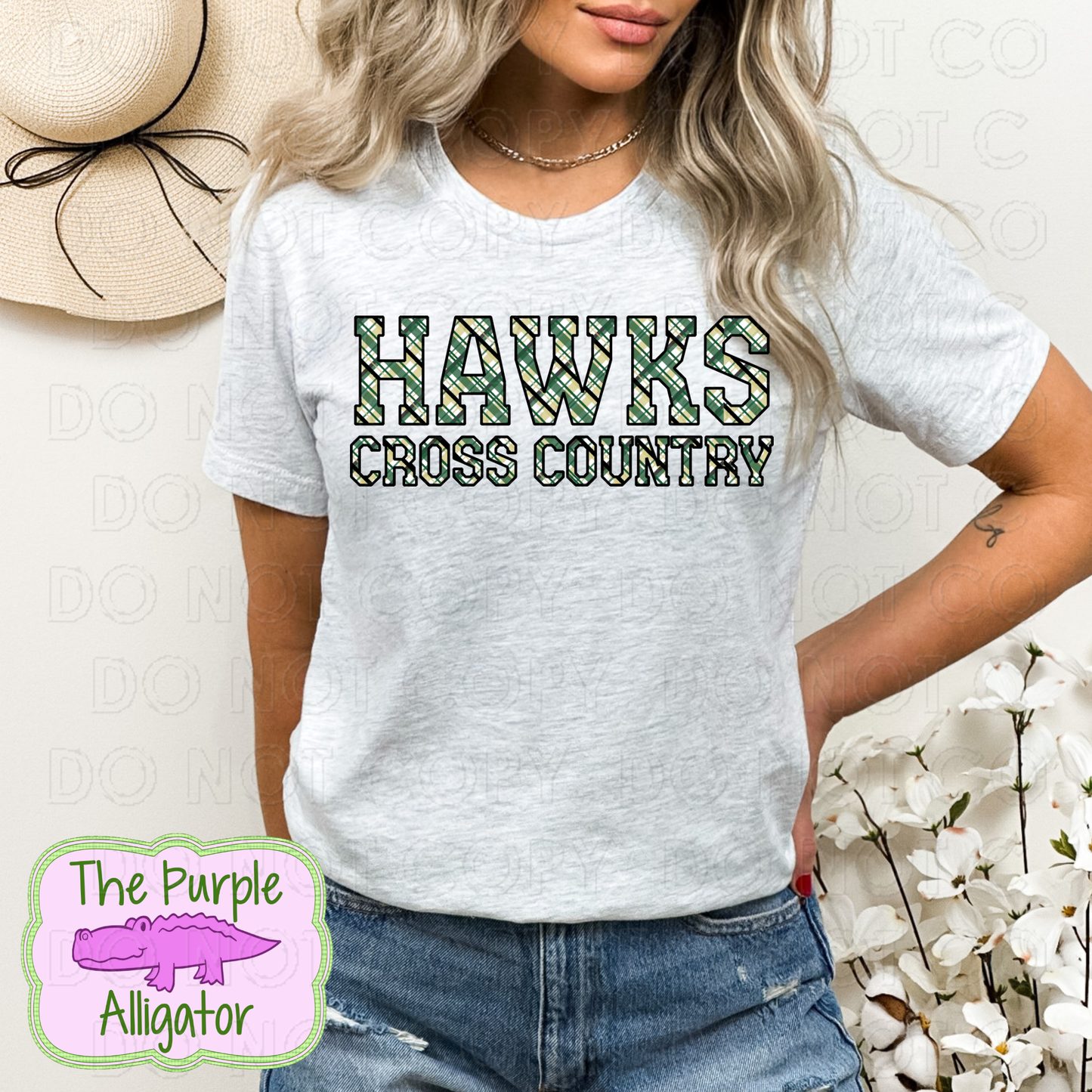Hawks Cross Country Preppy Plaid Mascot School Spirit (d2f TPA)