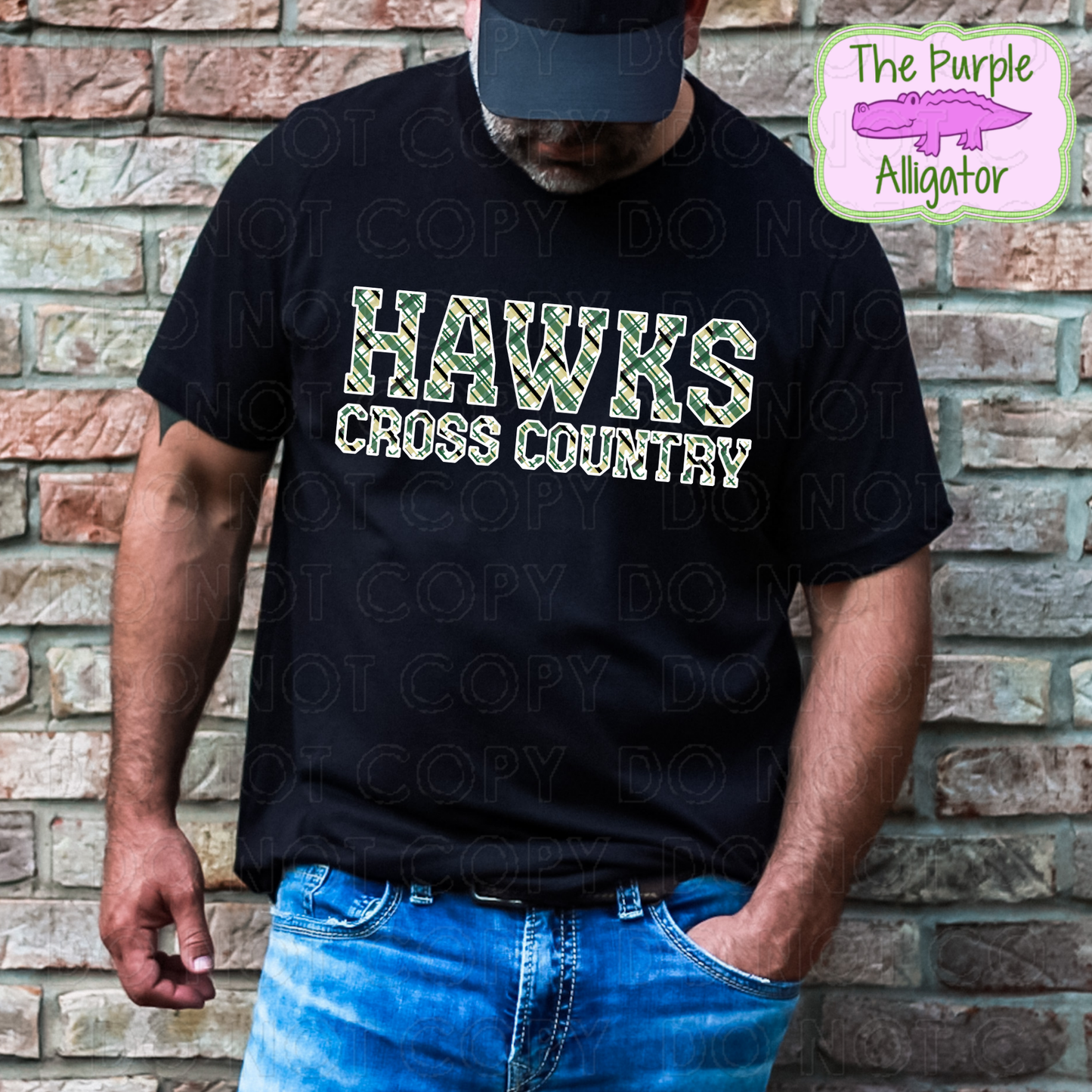 Hawks Cross Country Preppy Plaid Mascot School Spirit (d2f TPA)