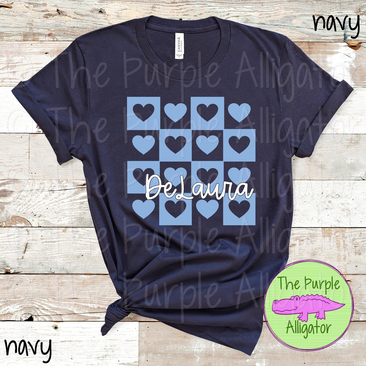 DeLaura Heart Checkerboard School Spirit - CHOOSE YOUR DESIGN COLOR 0924 (d2f TPA)
