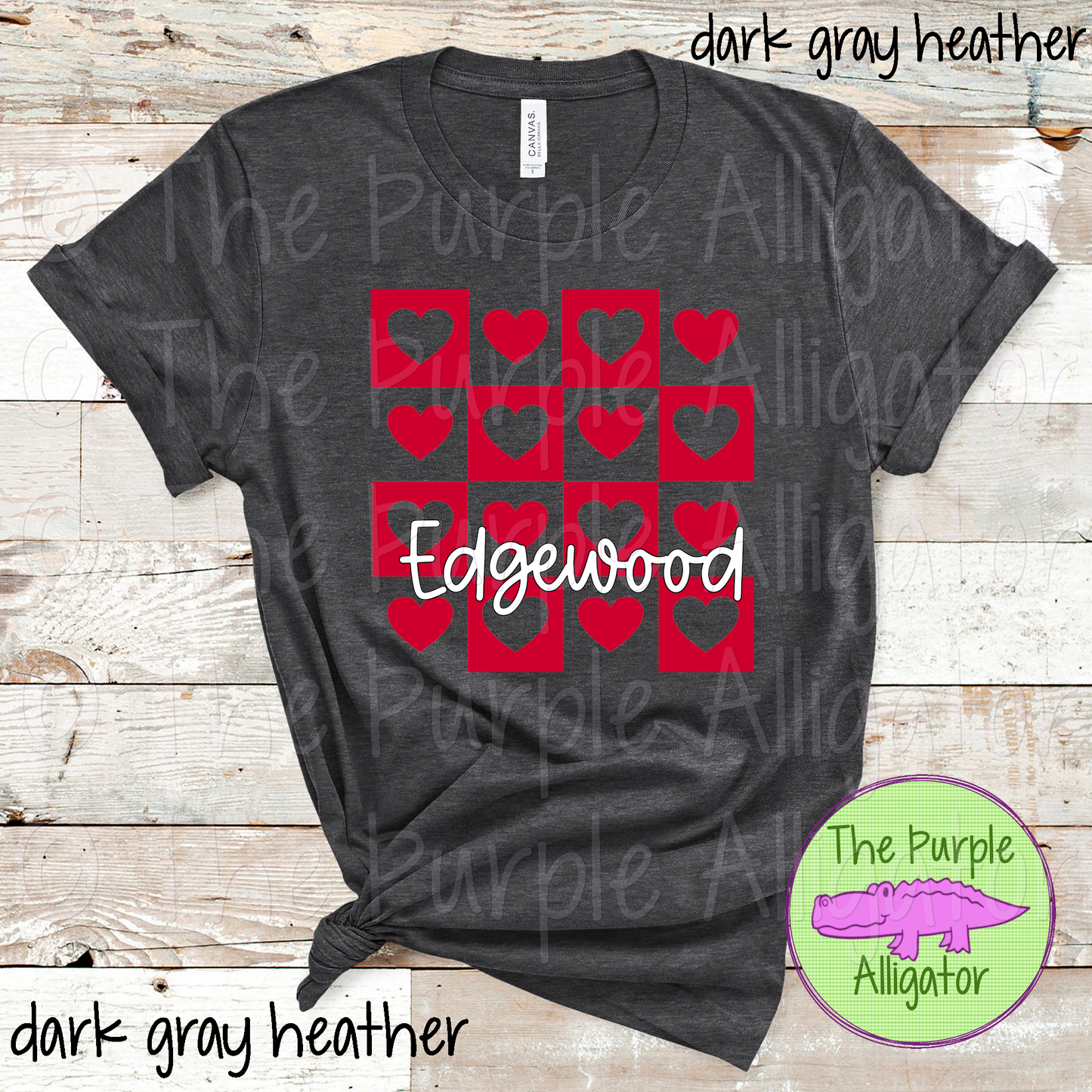 Edgewood Heart Checkerboard School Spirit - CHOOSE YOUR DESIGN COLOR 0924 (d2f TPA)