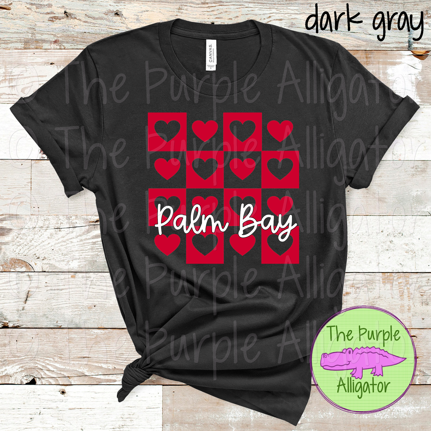 Palm Bay Heart Checkerboard School Spirit - CHOOSE YOUR DESIGN COLOR 0924 (d2f TPA)