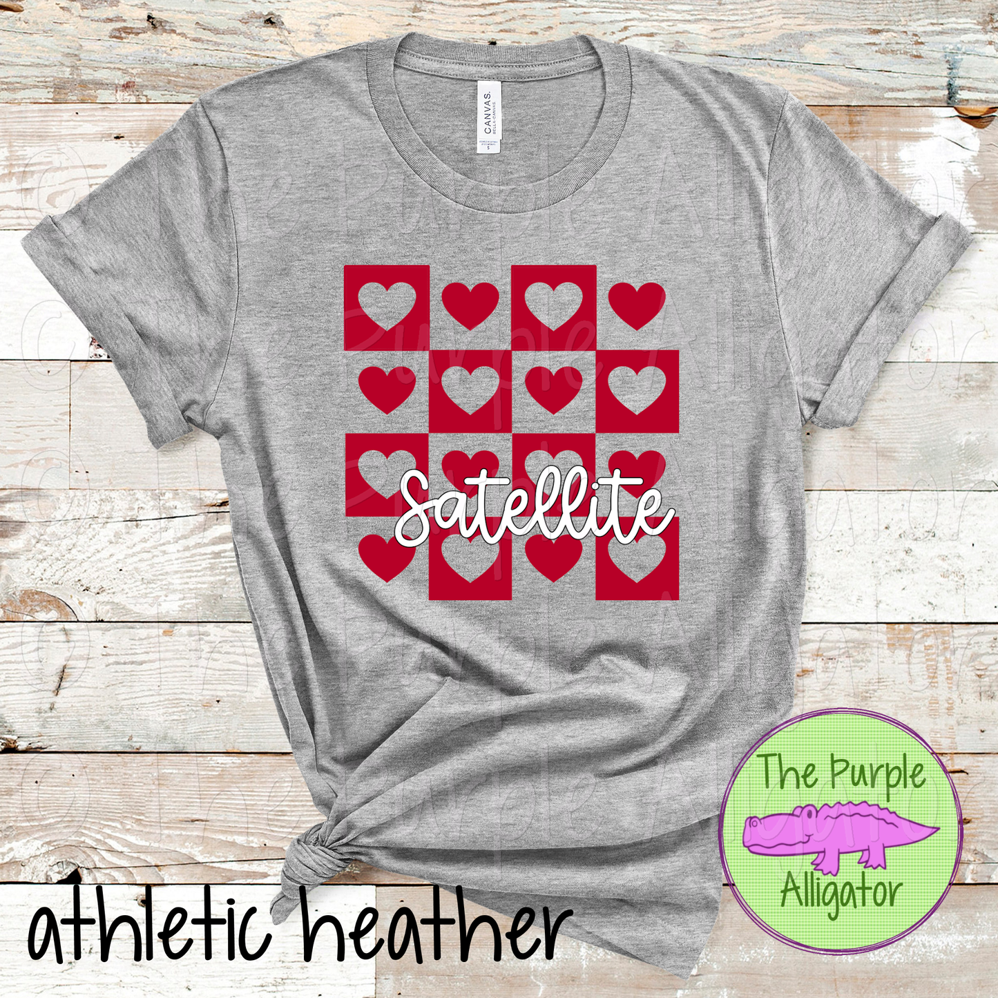 Satellite Heart Checkerboard School Spirit - CHOOSE YOUR DESIGN COLOR 0924 (d2f TPA)
