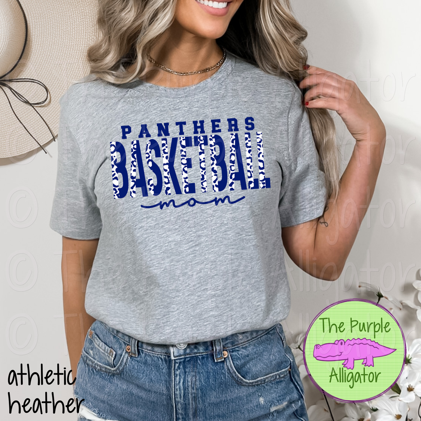Panthers Basketball Mom SC47 Mascot School Spirit - CHOOSE YOUR DESIGN COLORS (d2f TPA)