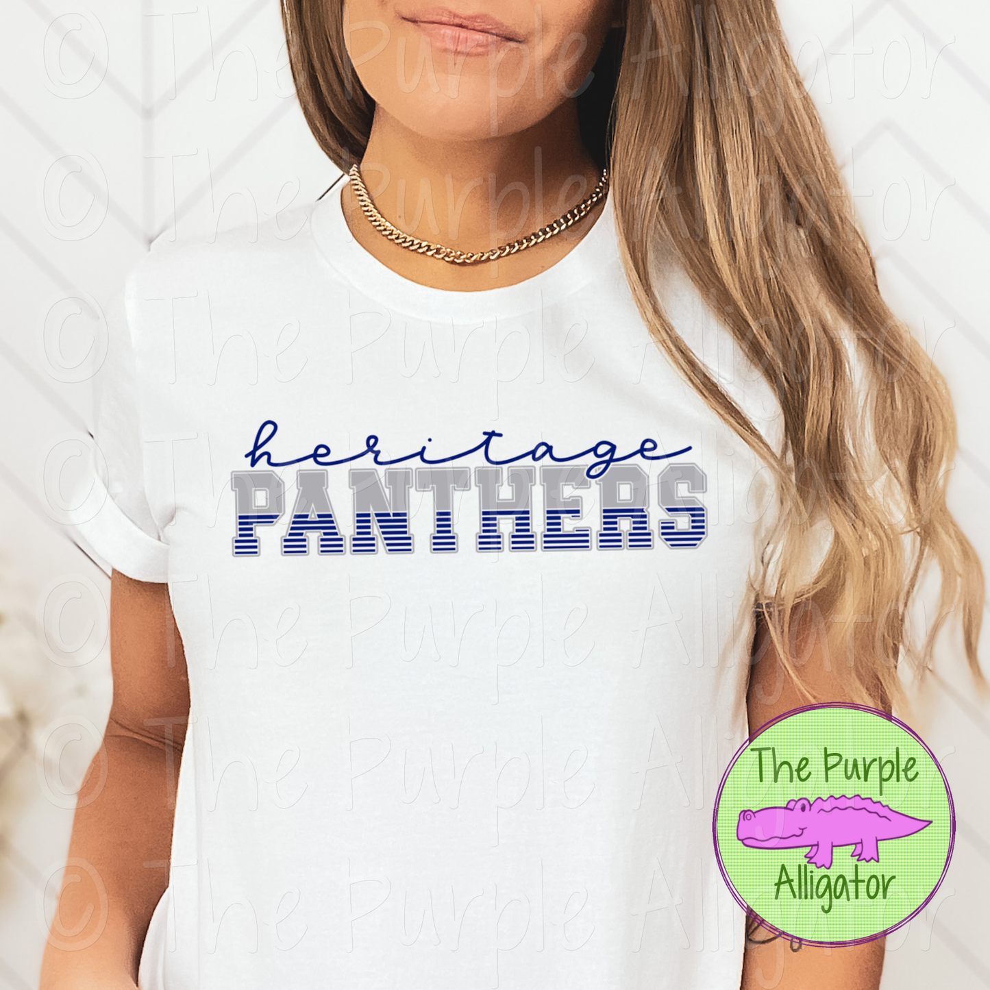 Heritage Panthers Team Player Stripe Mascot School Spirit - CHOOSE YOUR DESIGN COLORS (d2f TPA)