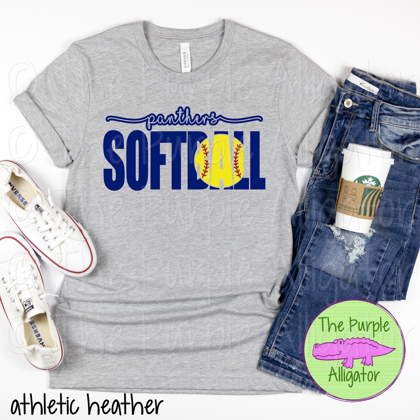 Panthers Softball SC53 Mascot School Spirit - CHOOSE YOUR DESIGN COLOR (d2f TPA)