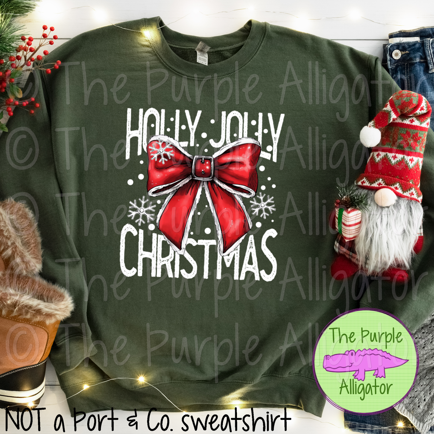 Holly Jolly Christmas Bow White 1024 (d2f HMD)