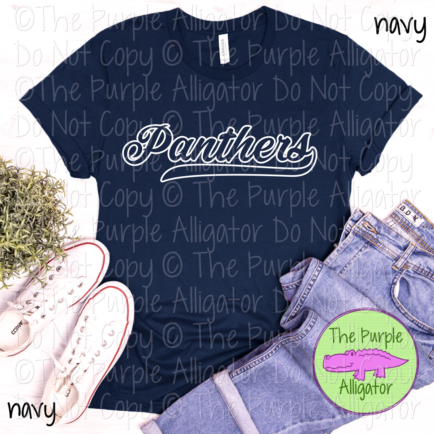 Panthers Hollow Swash Mascot Spirit School Spirit Wear Team Swag - CHOOSE YOUR DESIGN COLOR - 0625 (d2f TPA)
