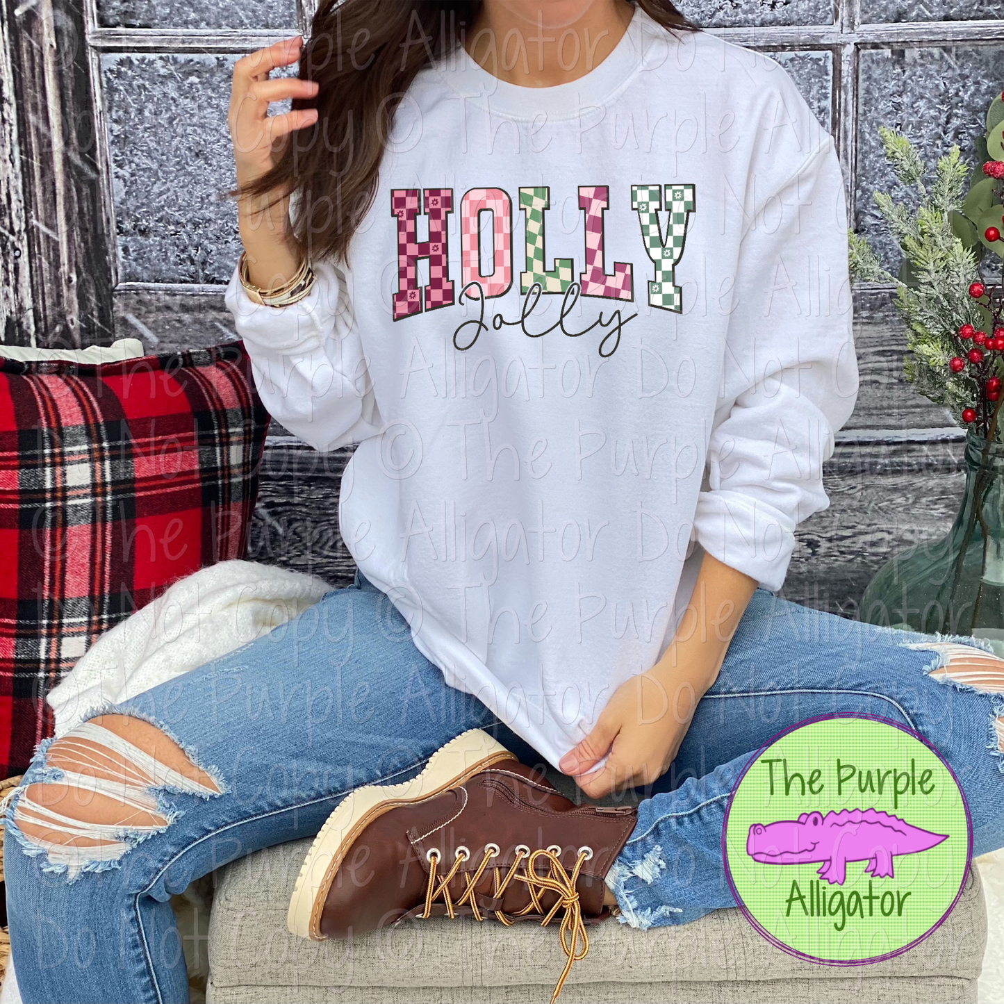Holly Jolly | Christmas Design Apparel for Women, Men & Youth 1124 (D2F TRA)