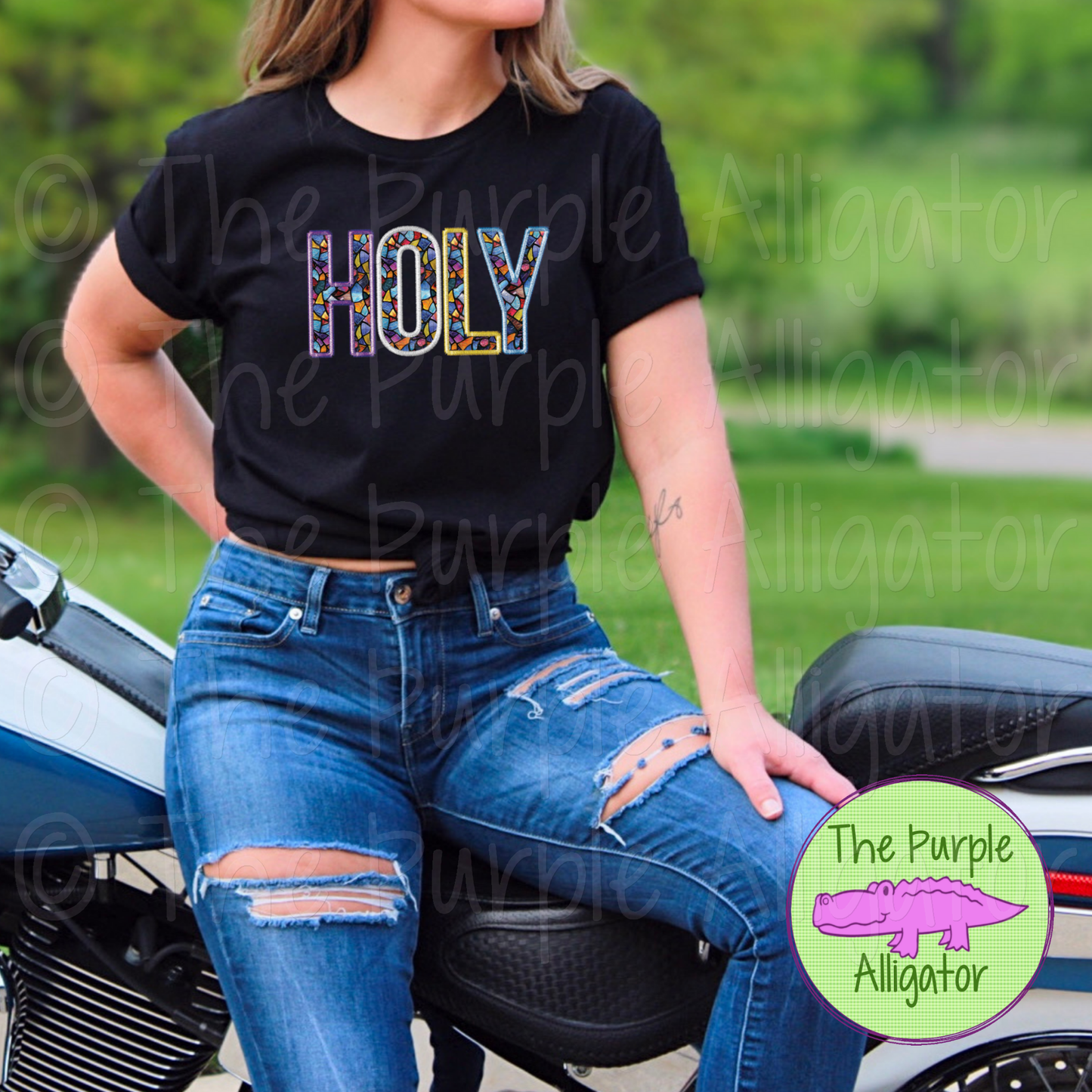 HOLY Faux Embroidery Stained Glass (d2f DD)