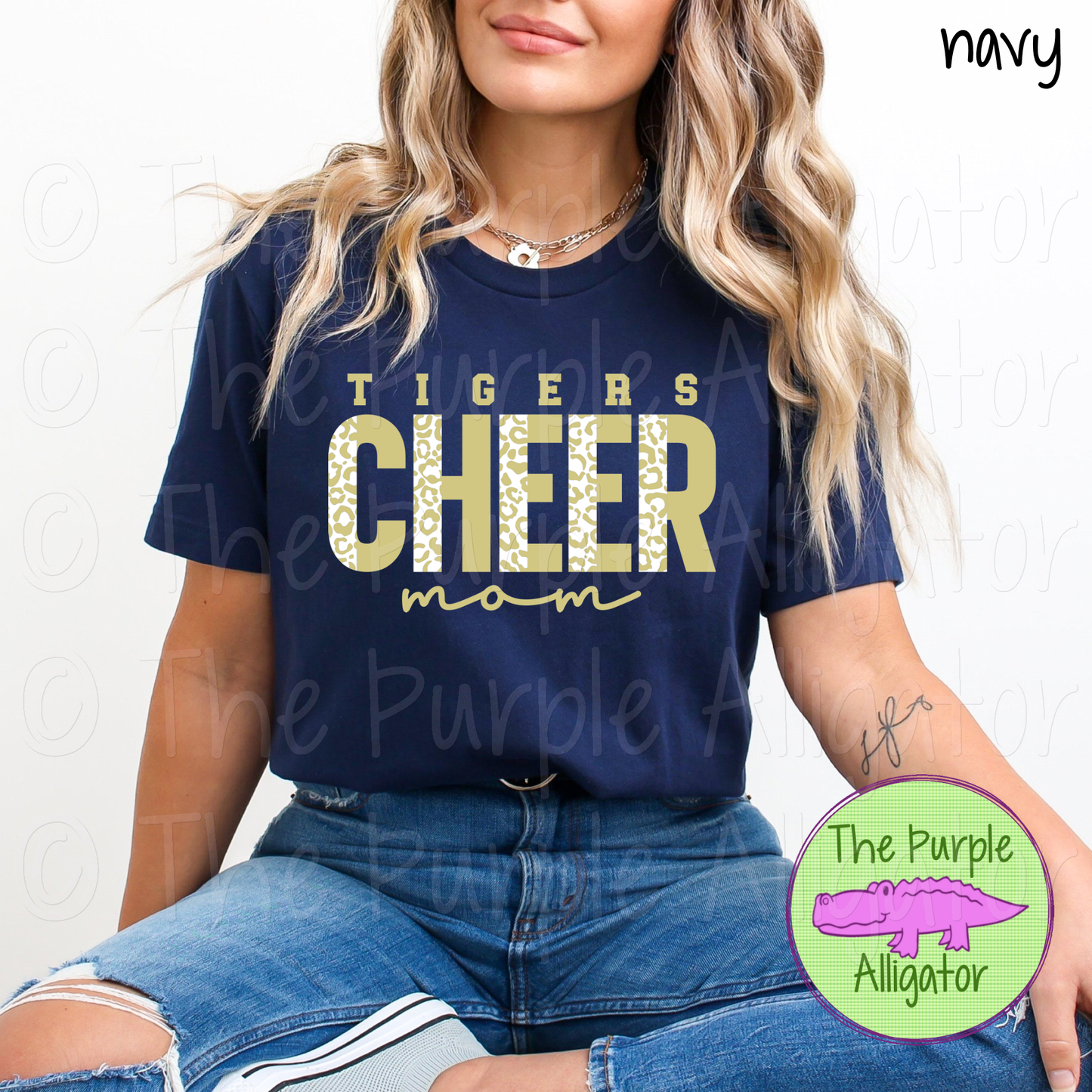 Tigers Cheer Mom SC51 Mascot School Spirit - CHOOSE YOUR DESIGN COLORS (d2f TPA)