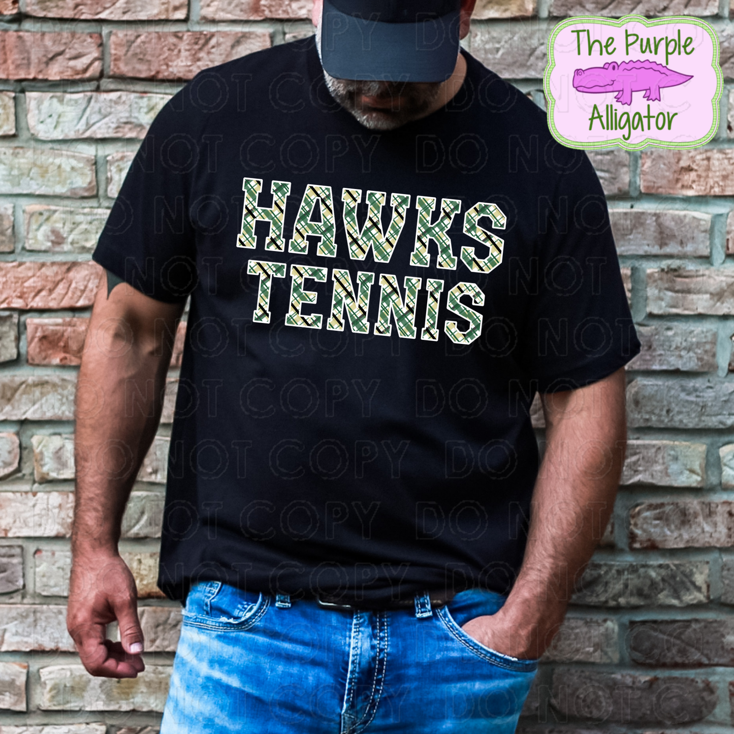 Hawks Tennis Preppy Plaid Mascot School Spirit (d2f TPA)