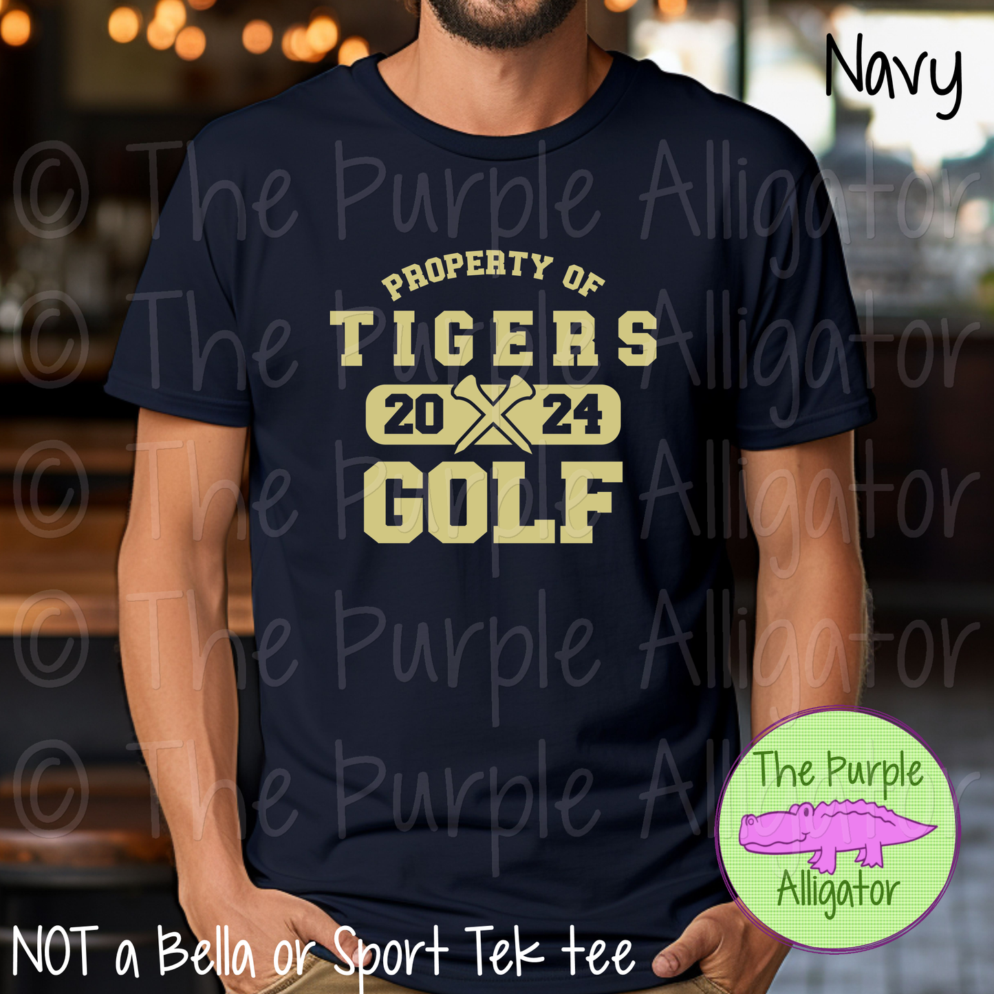 Tigers Golf SC13 Mascot School Spirit - CHOOSE YOUR DESIGN COLOR (d2f TPA)