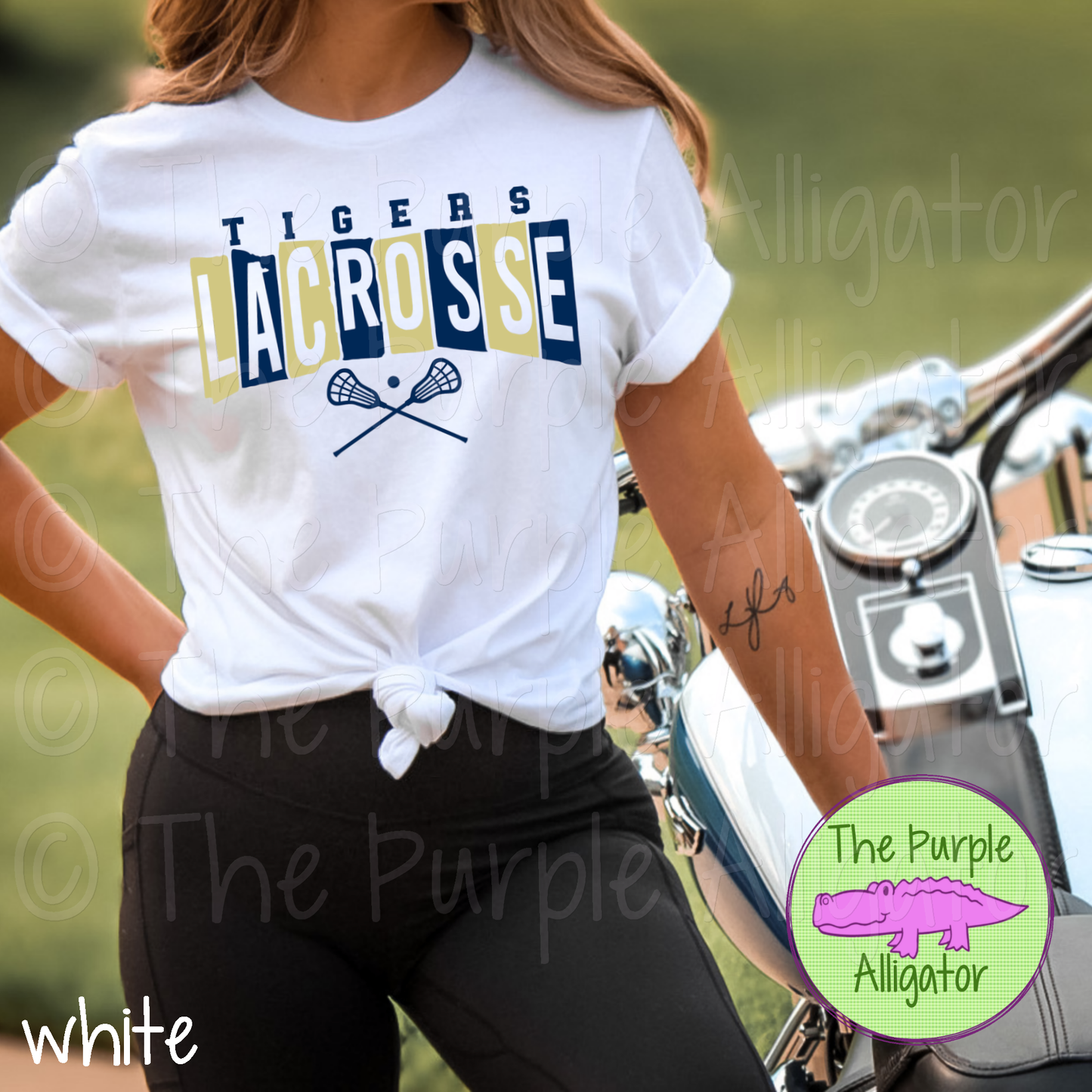 Tigers Lacrosse SC18 Mascot School Spirit - CHOOSE YOUR DESIGN COLORS (d2f TPA)