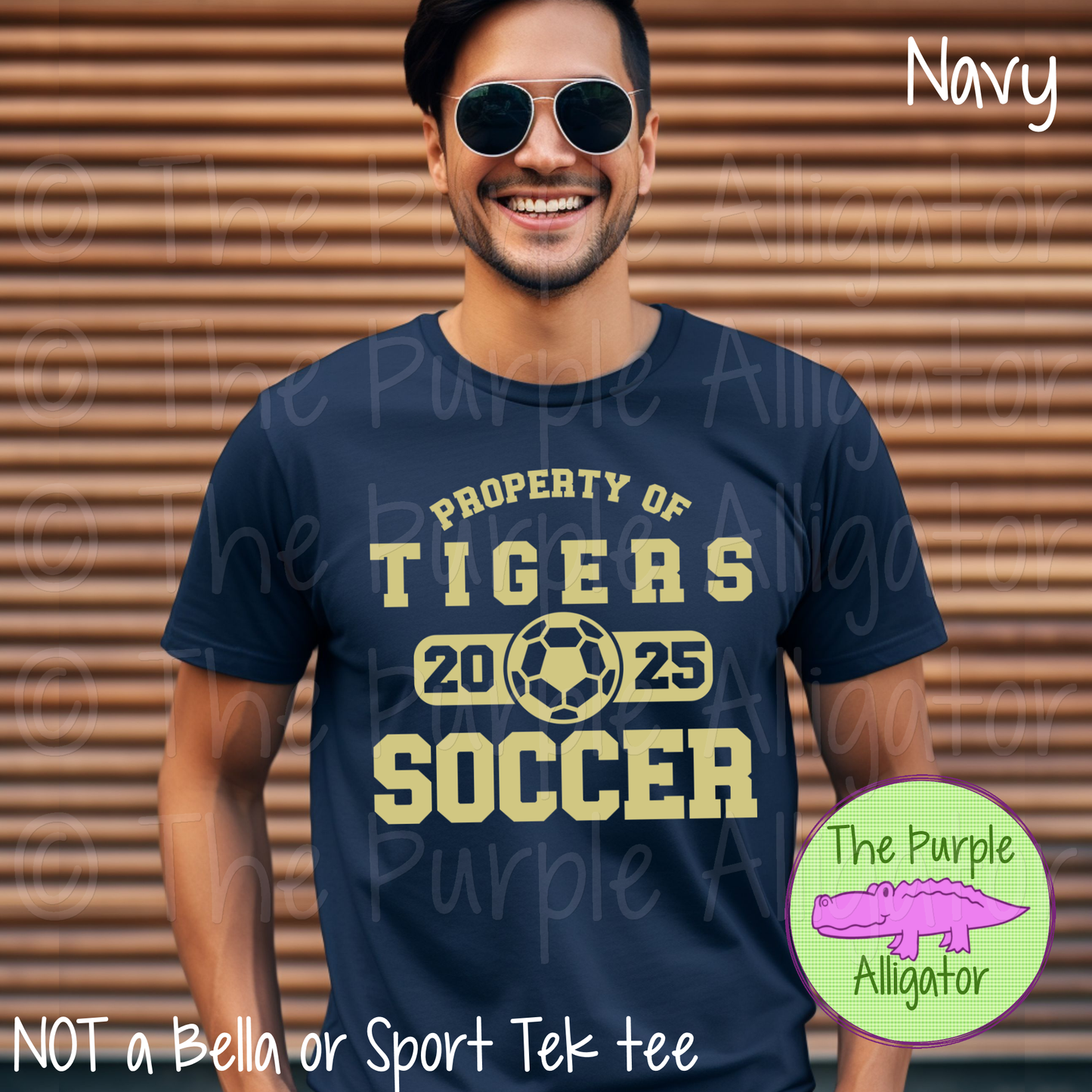 Tigers Soccer SC44 Mascot School Spirit - CHOOSE YOUR DESIGN COLOR (d2f TPA)