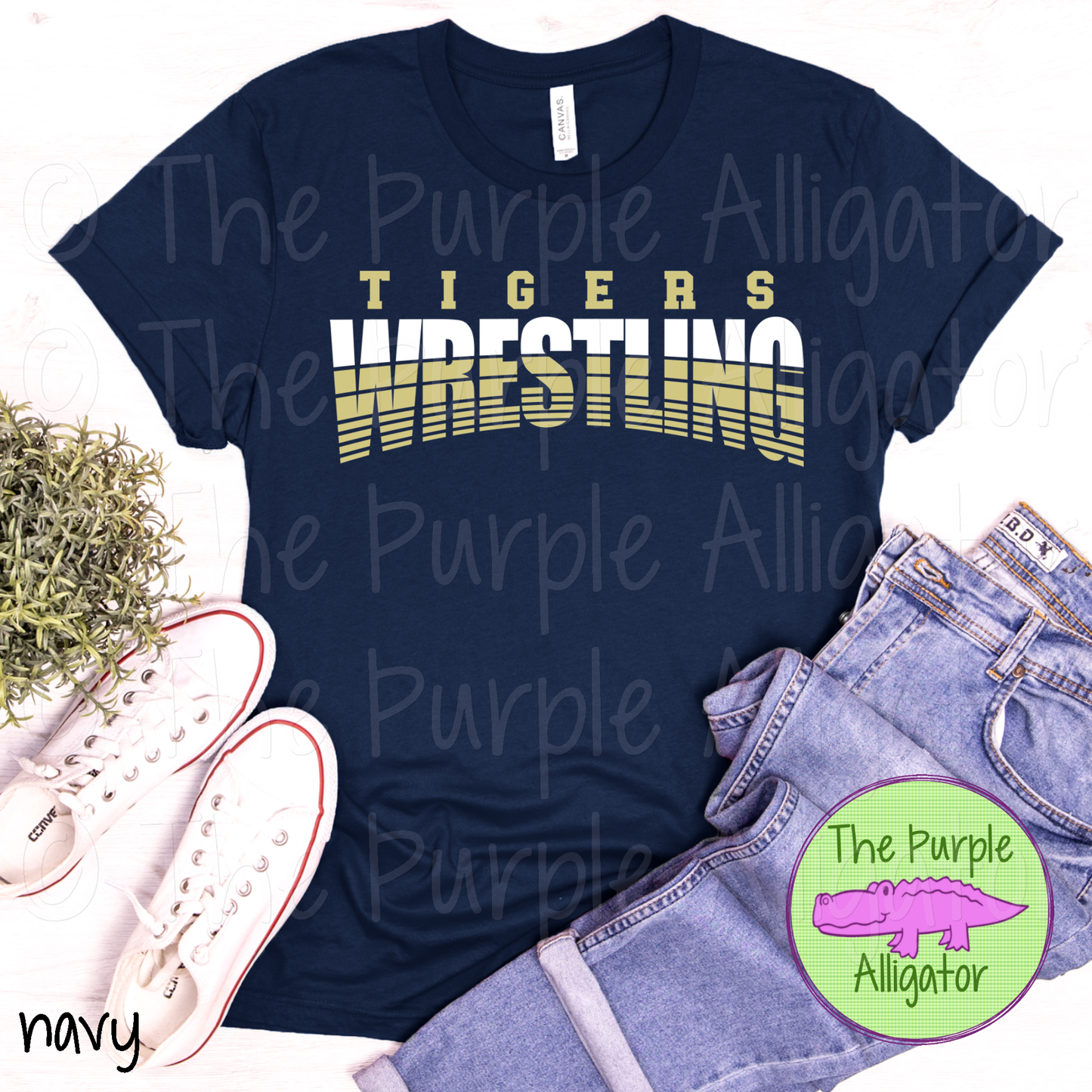 Tigers Wrestling SC2 Mascot School Spirit - CHOOSE YOUR DESIGN COLORS (d2f TPA)
