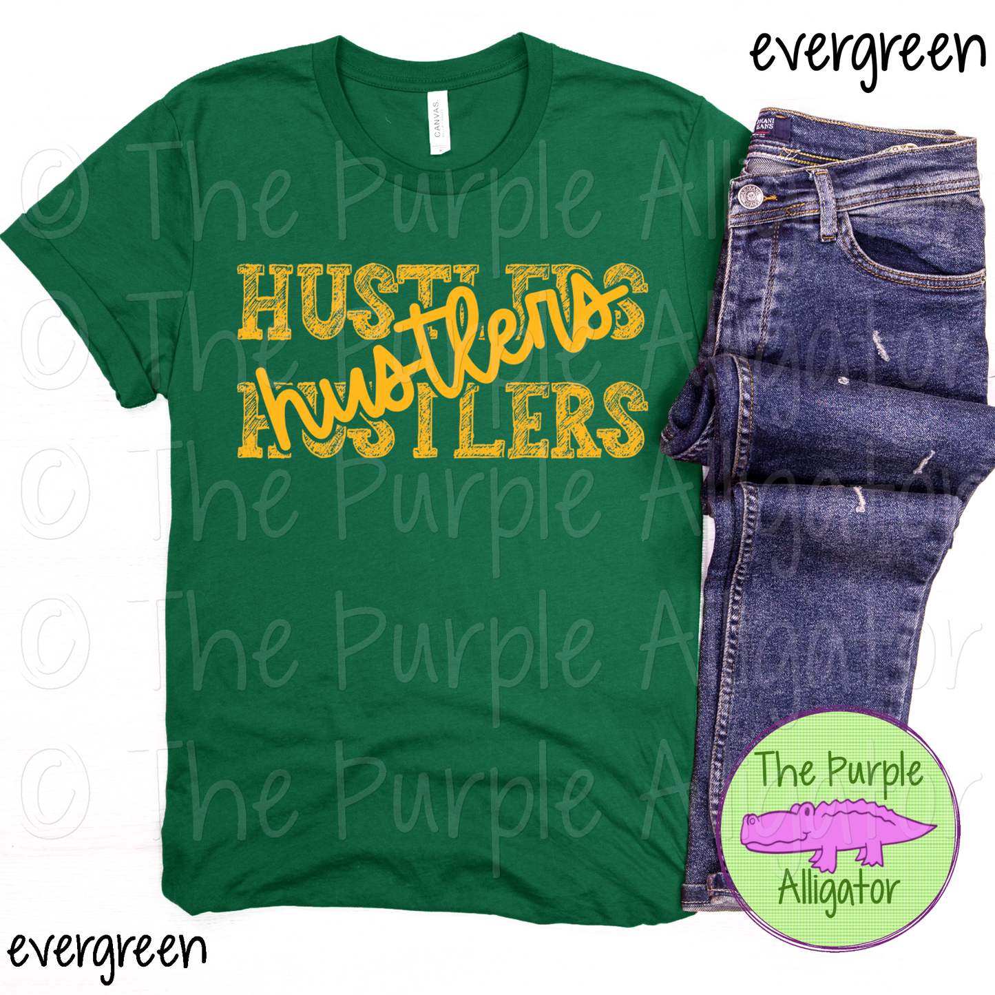 Hustlers Messy Sketch Mascot School Spirit - CHOOSE YOUR DESIGN COLOR (d2f TPA)