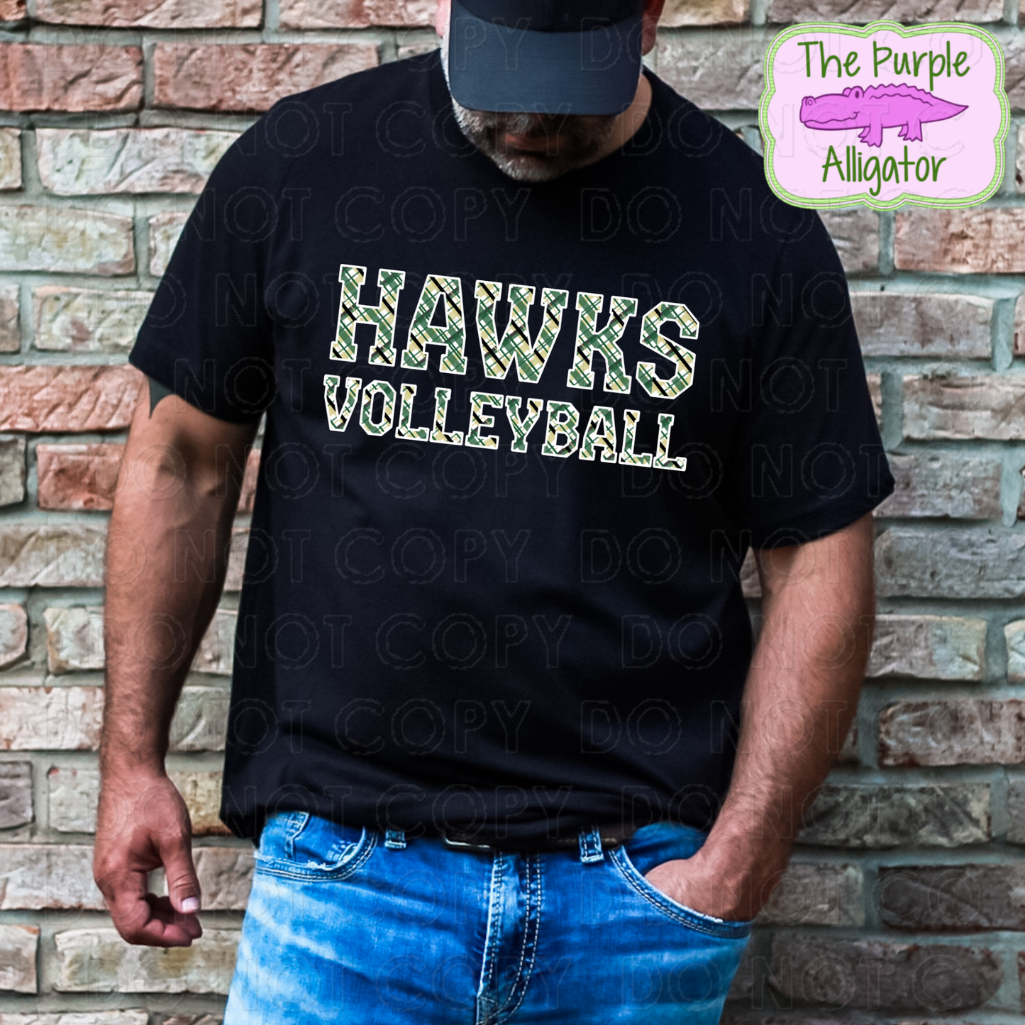 Hawks Volleyball Preppy Plaid Mascot School Spirit (d2f TPA)