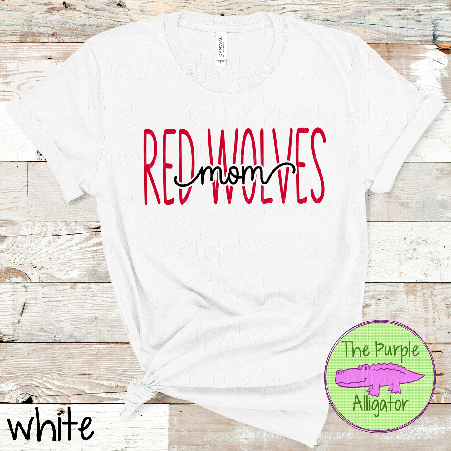 Red Wolves Mom Heartwave | Custom School Spirit Wear for Proud Moms - CHOOSE YOUR DESIGN COLORS 1025 (d2f TPA)