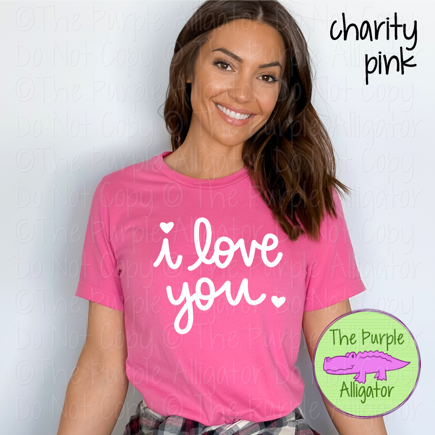 I Love You Shirt - Heart Cursive Design - Romantic or Friendship Tee 0219 IDK