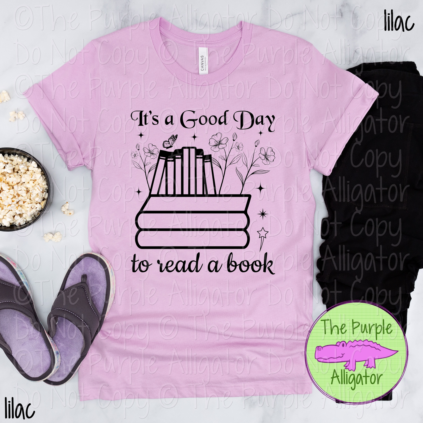 It's a Good Day to Read a Book Stack - Choose Your Design Color - 0824 (d2f UM)
