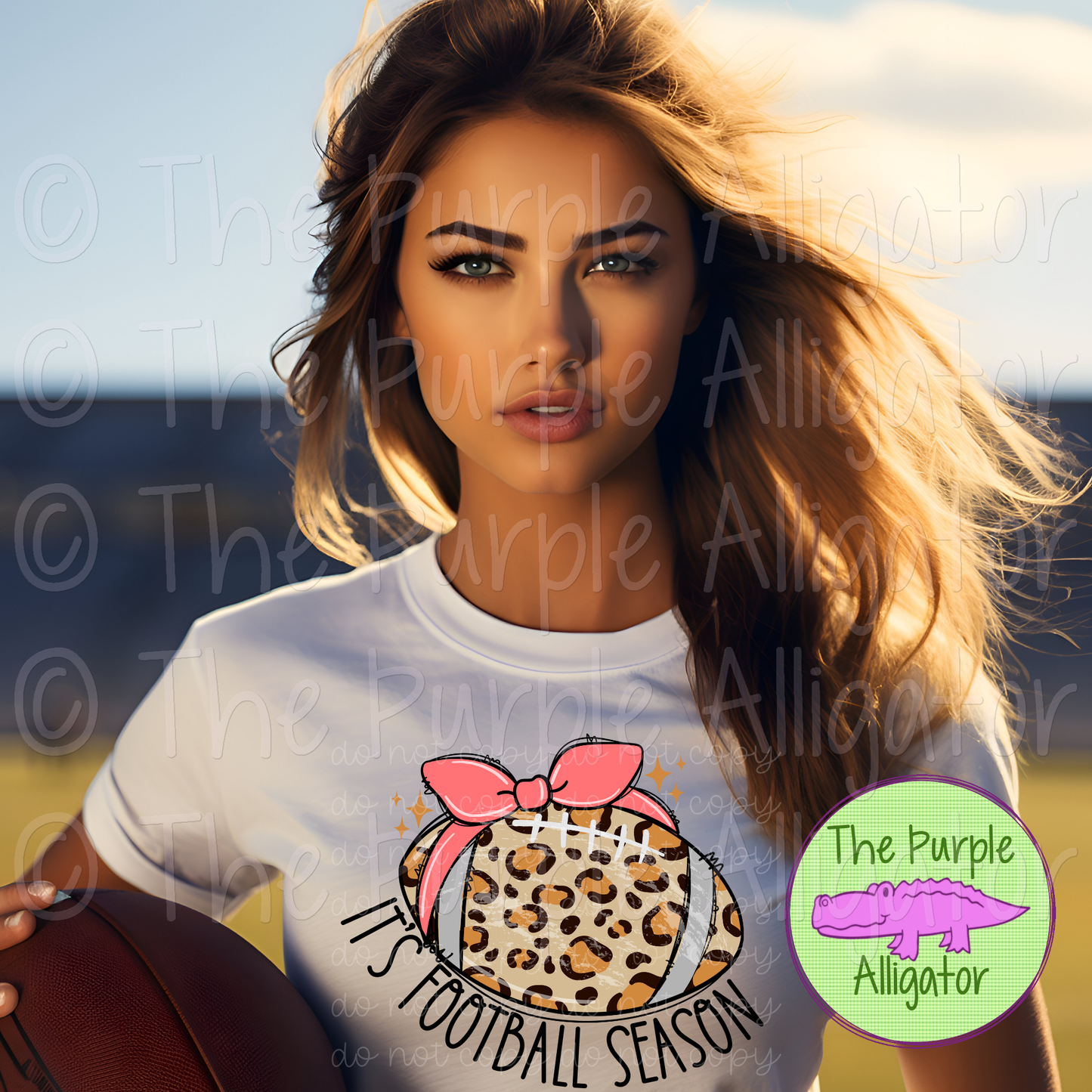 It's Football Season Leopard Football w/ Headband (d2f MD)