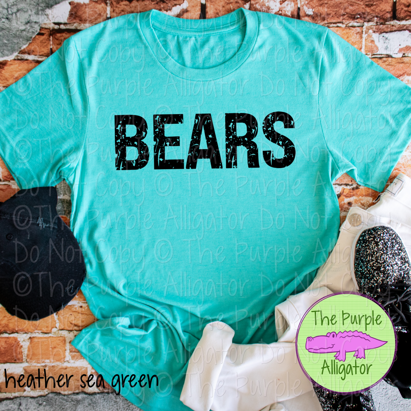 Bears JTD Distressed Mascot School Spirit Wear CHOOSE YOUR TEXT COLOR 0225 (d2f TPA)