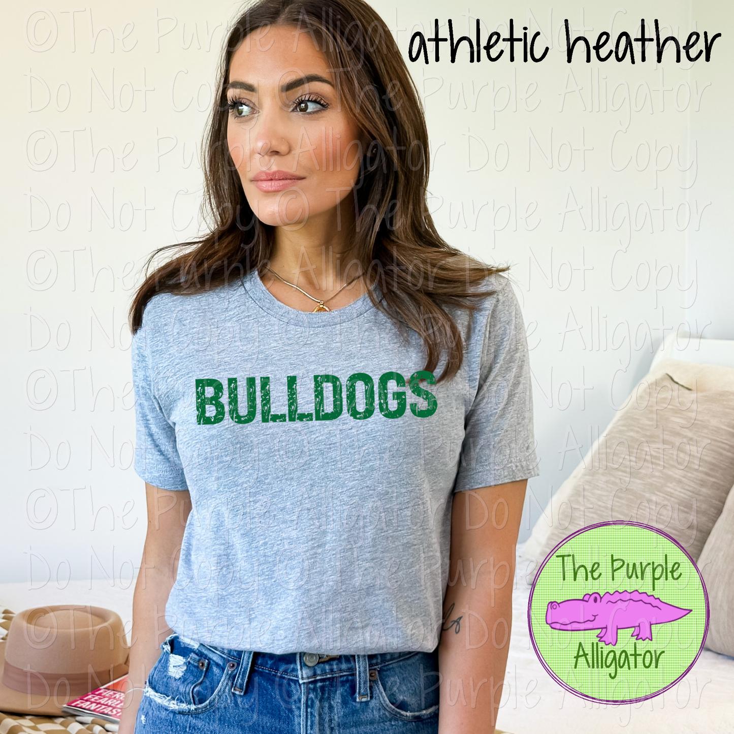 Bulldogs JTD Distressed Mascot School Spirit Wear CHOOSE YOUR TEXT COLOR 0225 (d2f TPA)