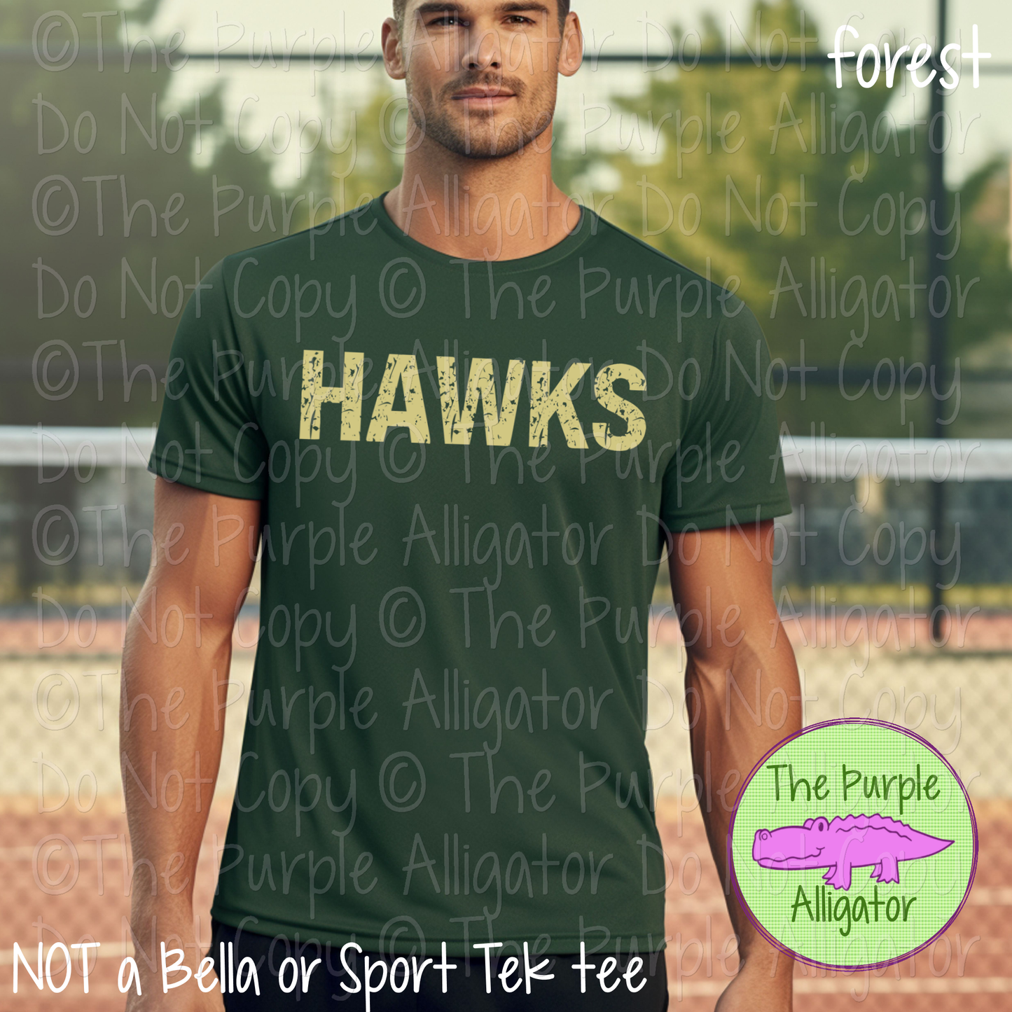 Hawks JTD Distressed Mascot School Spirit Wear CHOOSE YOUR TEXT COLOR 0225 (d2f TPA)