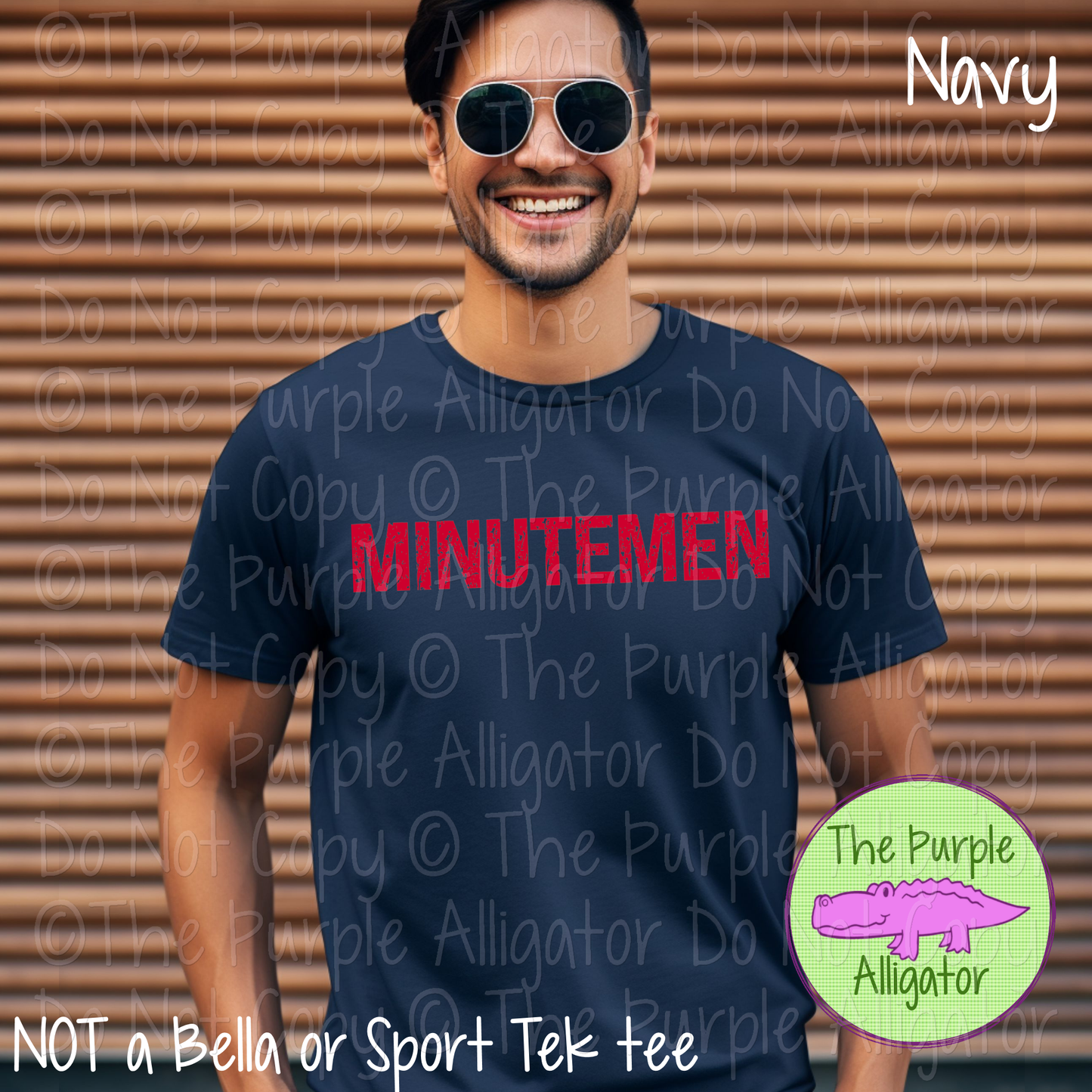 Minutemen JTD Distressed Mascot School Spirit Wear CHOOSE YOUR TEXT COLOR 0225 (d2f TPA)