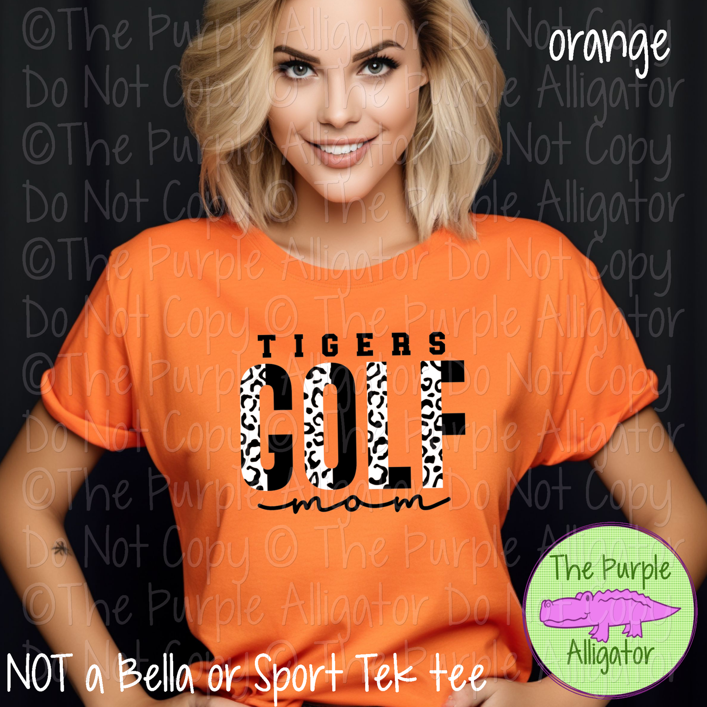 Tigers Leopard Golf Mom Mascot School Spirit Wear Team Gear - CHOOSE YOUR DESIGN COLORS - 0525 (d2f TPA)