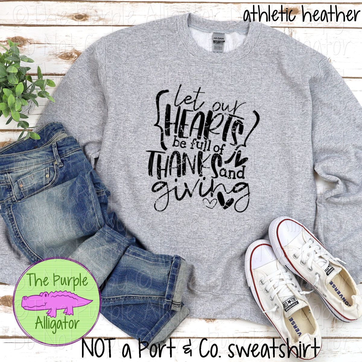 Let Our Hearts Be Full of Thanks and Giving Thanksgiving Graphic Tee 1020 HMD