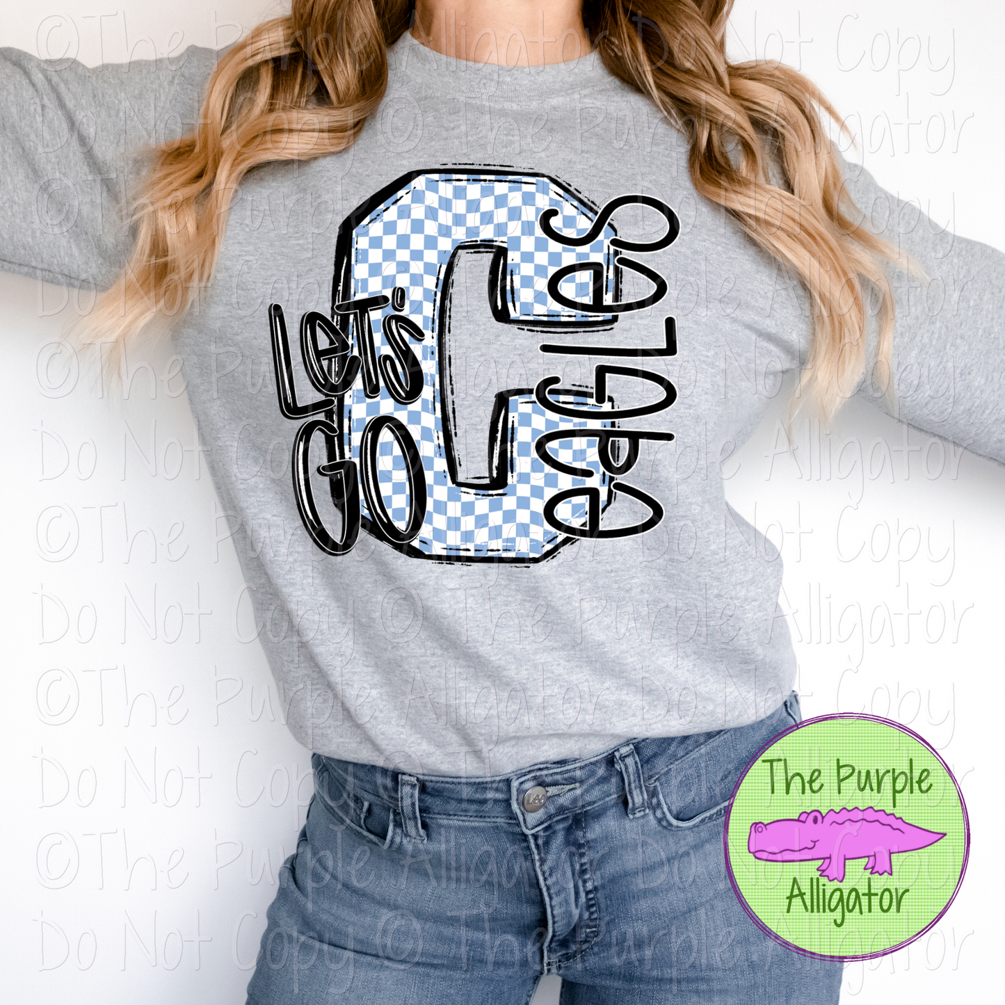 Let's Go Checkered C Chapin Eagles Mascot School Spirit Wear Team Gear 0325 (d2f SWD)