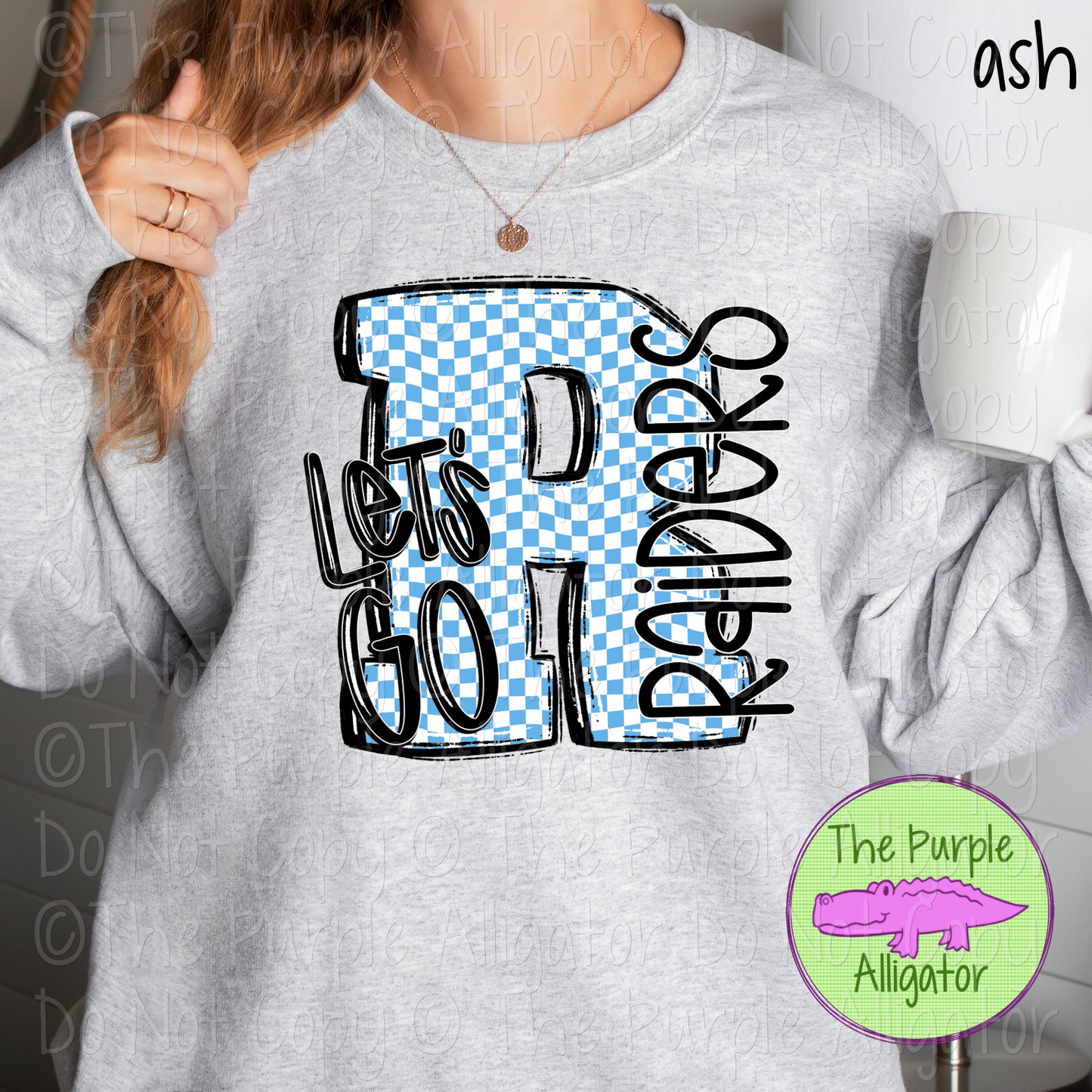 Let's Go Checkered R Rockledge Raiders Mascot School Spirit Wear Team Gear 0325 (d2f SWD)