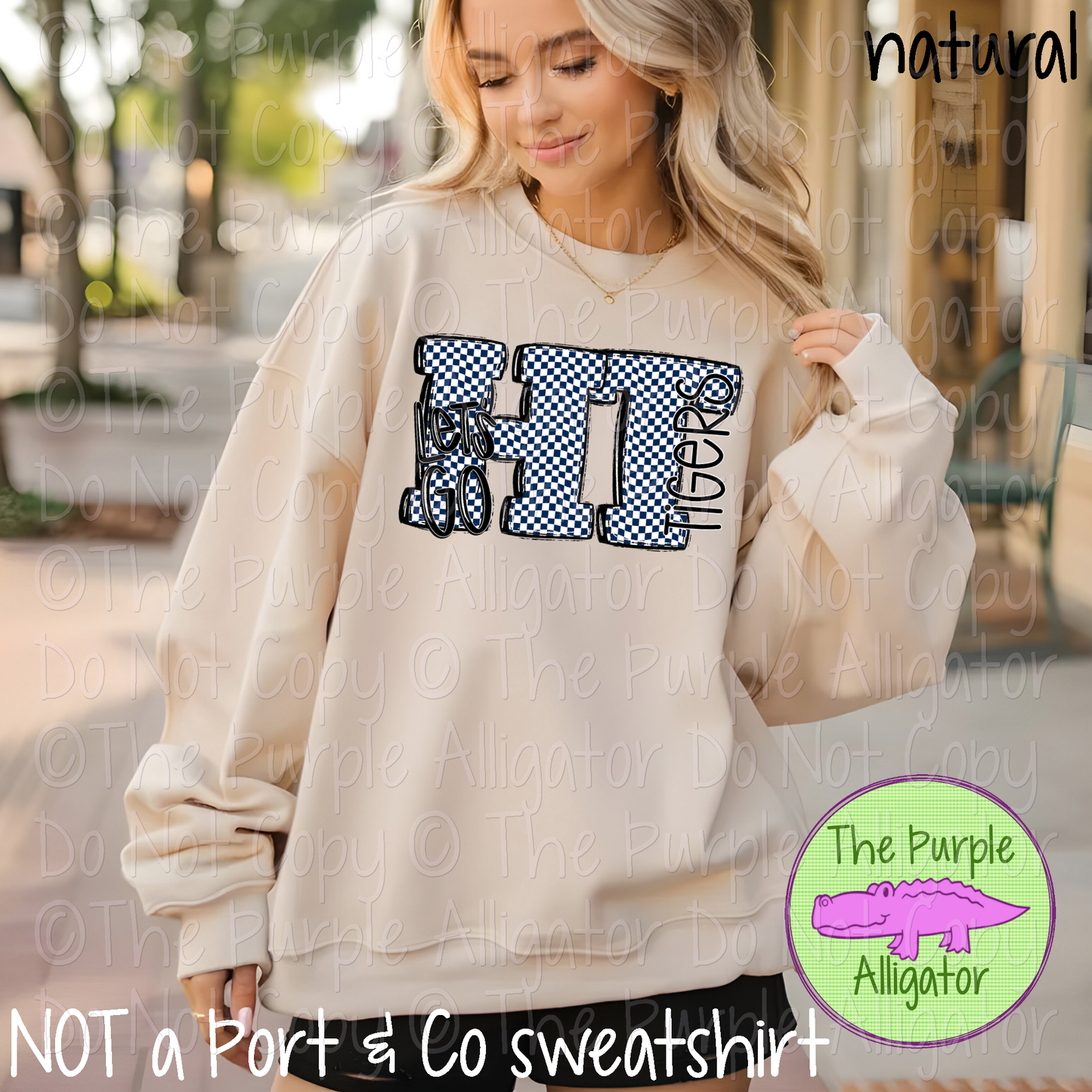 Let's Go Checkered HT Holy Trinity Tigers Mascot School Spirit Wear Team Gear 0325 (d2f SWD)