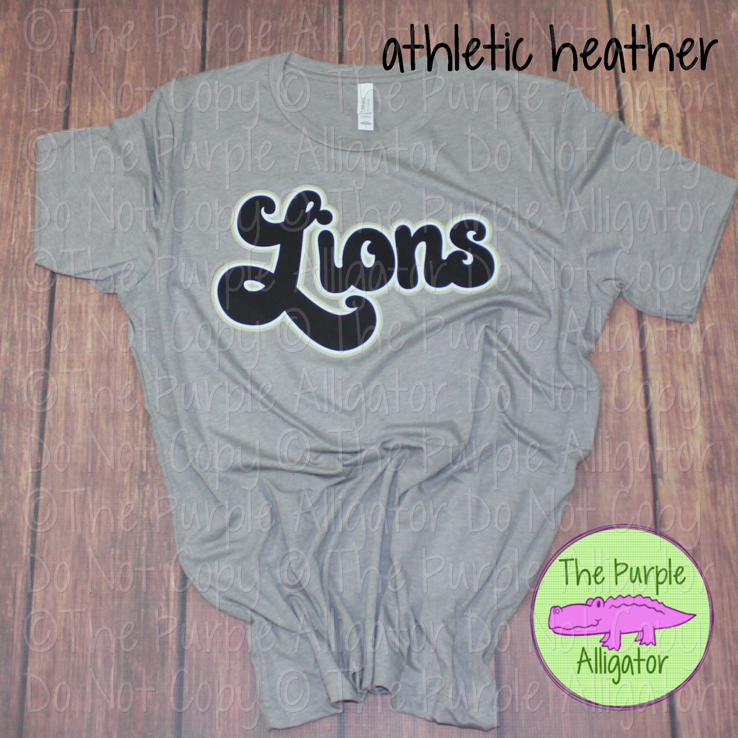 Lions Retro Bubble | 70s Style Script Spirit Wear Design - CHOOSE YOUR DESIGN COLORS (d2f TPA)