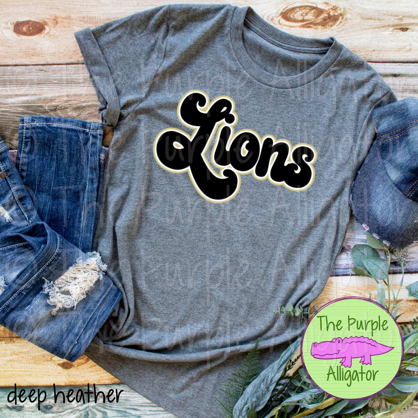 Lions Retro Bubble | 70s Style Script Spirit Wear Design - CHOOSE YOUR DESIGN COLORS (d2f TPA)