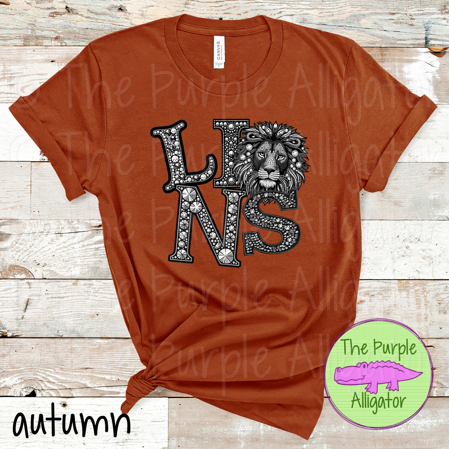 Lions Faux Rhinestone Mascot School Spirit (d2f TED)