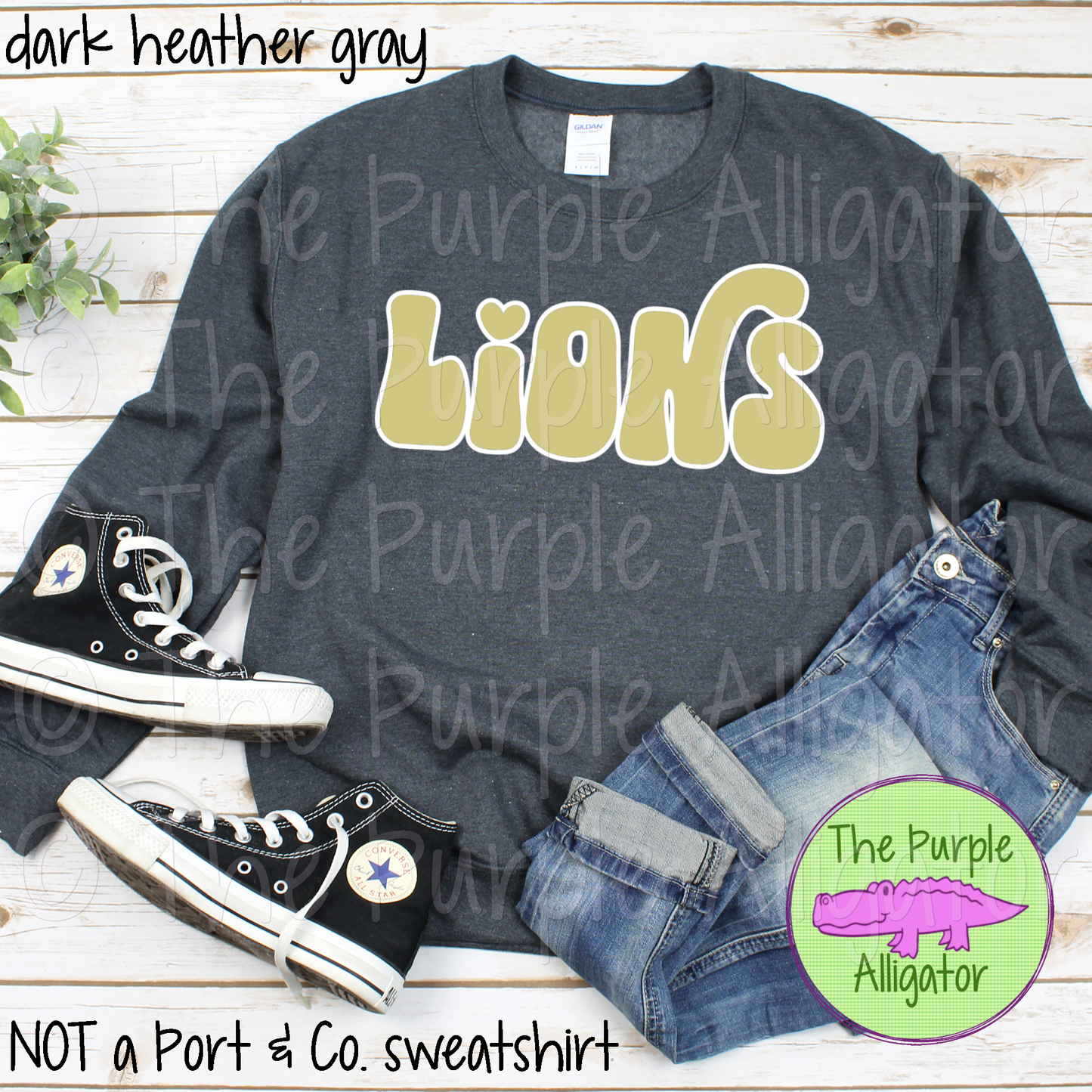 Lions Retro Swash Spirit Wear - Custom Two-Color Design - CHOOSE YOUR DESIGN COLORS (d2f TPA)