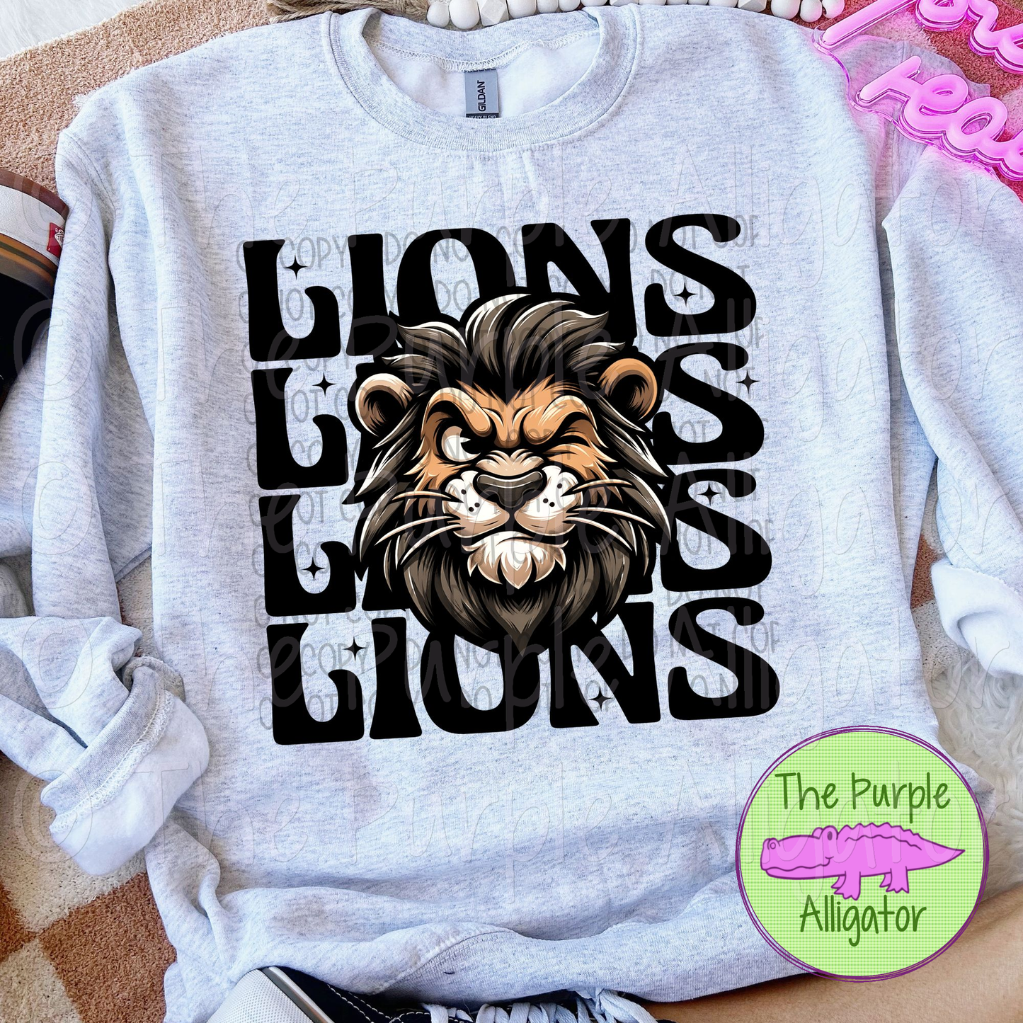 Lions Winking Mascot School Spirit (d2f SWD)
