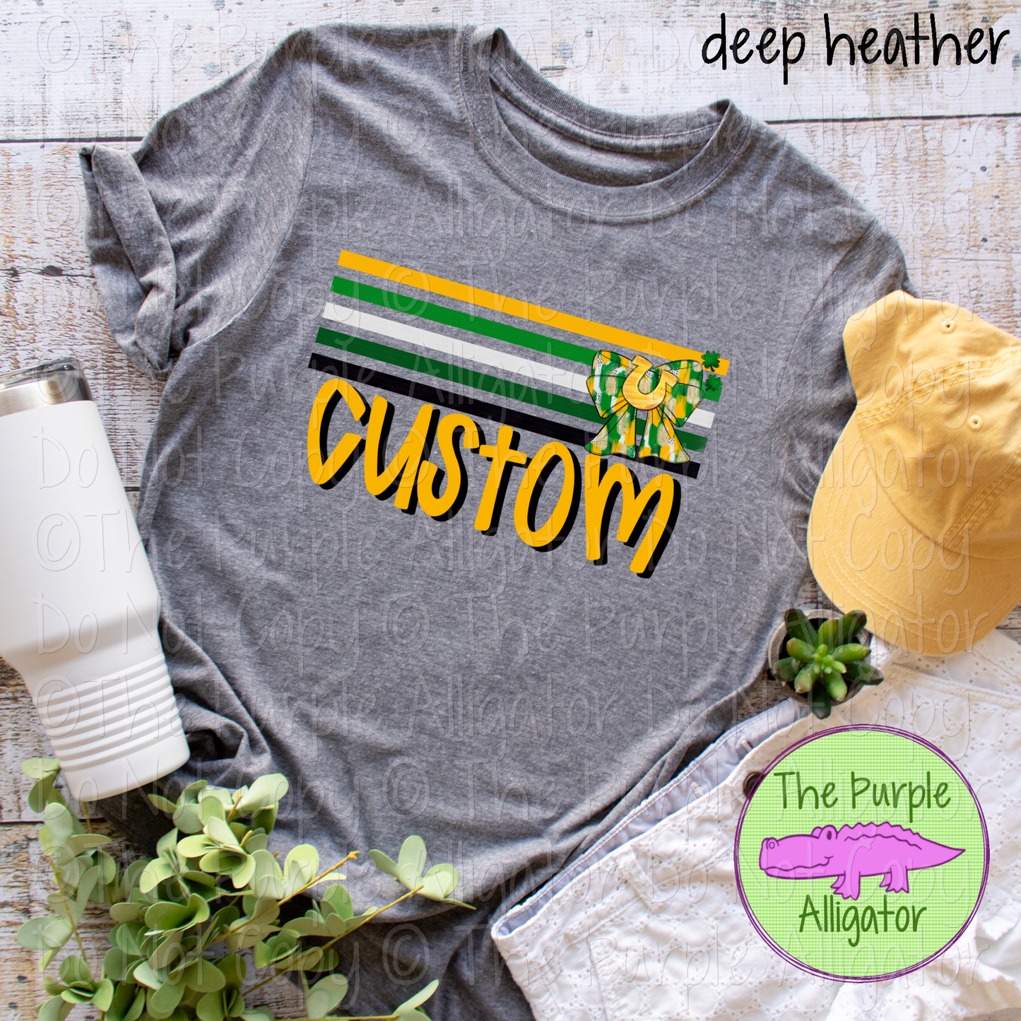 Lucky Vibes Stripes & Bow Custom Personalized St. Patrick's Day 0225 (d2f SWD)