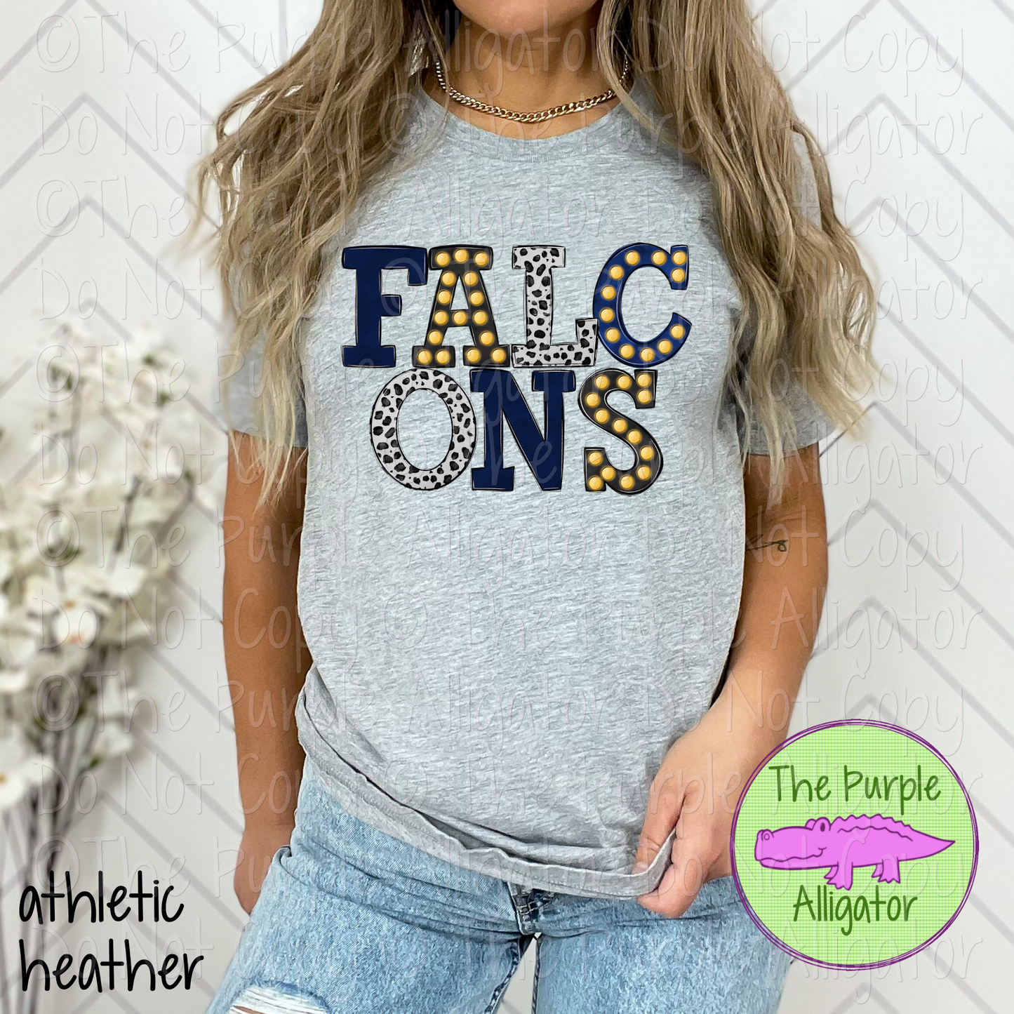 Falcons Marquee Varsity Mascot School Spirit Wear Team Gear 0325 (d2f TPA)